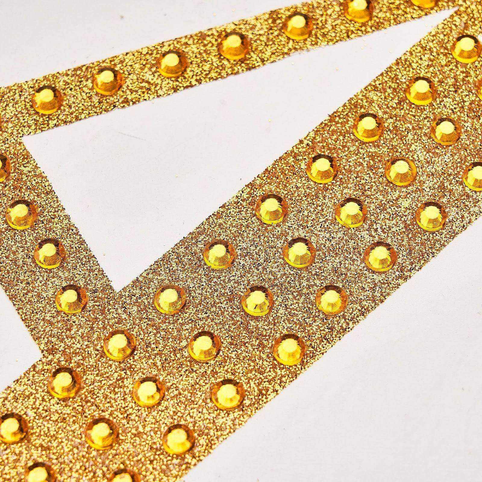 Decorative Rhinestone Alphabet "O" Letter Stickers 8", Gold Glitter Adhesive Craft Letters - DIY Sparkle Embellishments - Image 9
