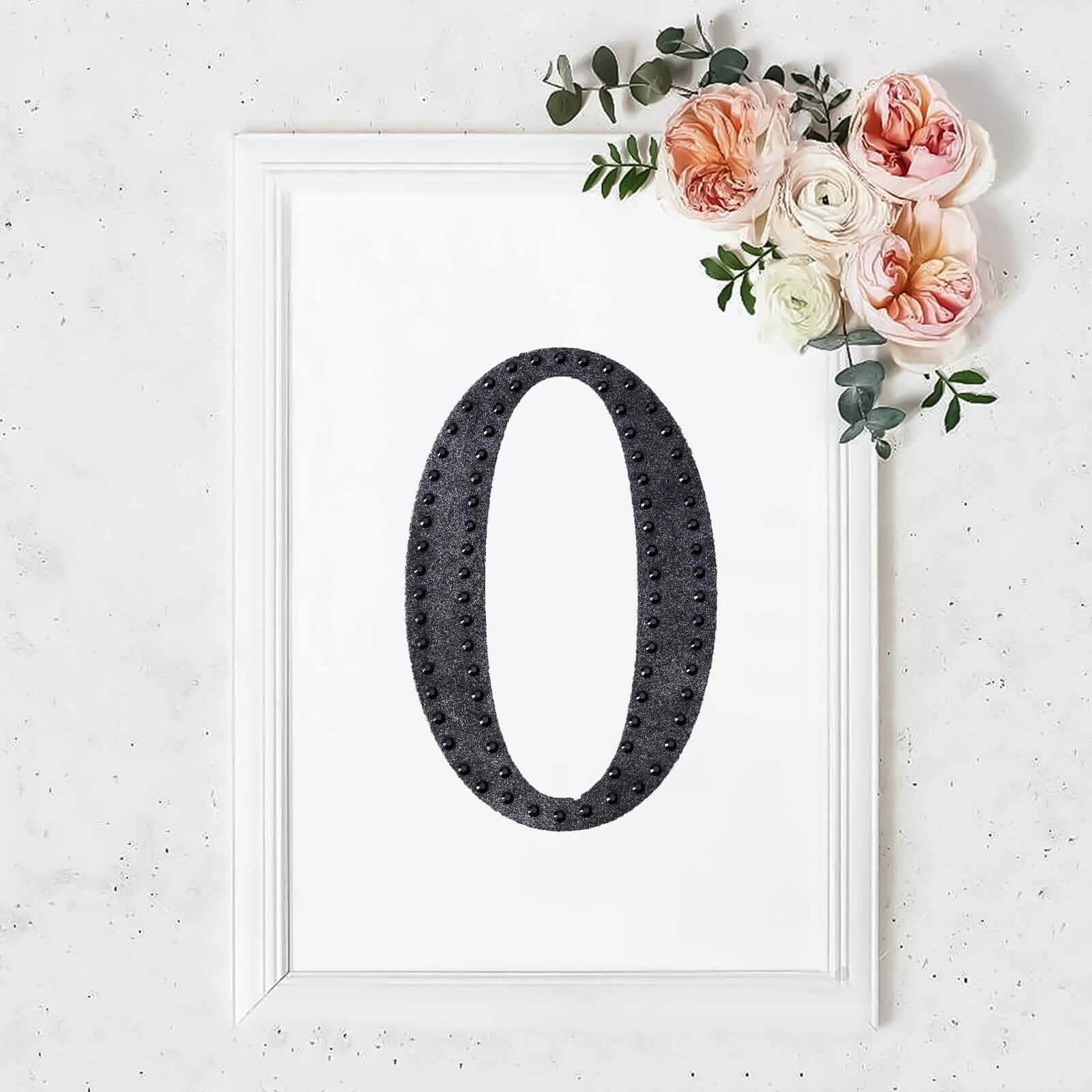 Decorative Rhinestone Alphabet "O" Letter Stickers, Glitter Adhesive Craft Letters Black DIY Sparkle Embellishments 8" - Image 10