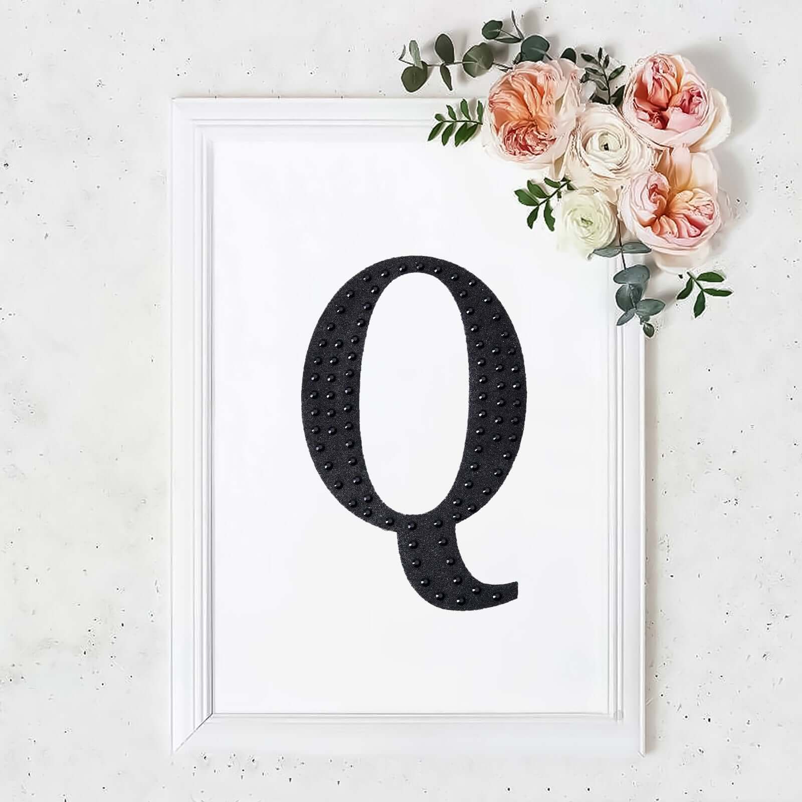 Decorative Rhinestone Alphabet "Q" Letter Stickers, Glitter Adhesive Craft Letters Black DIY Sparkle Embellishments 8" - Image 10