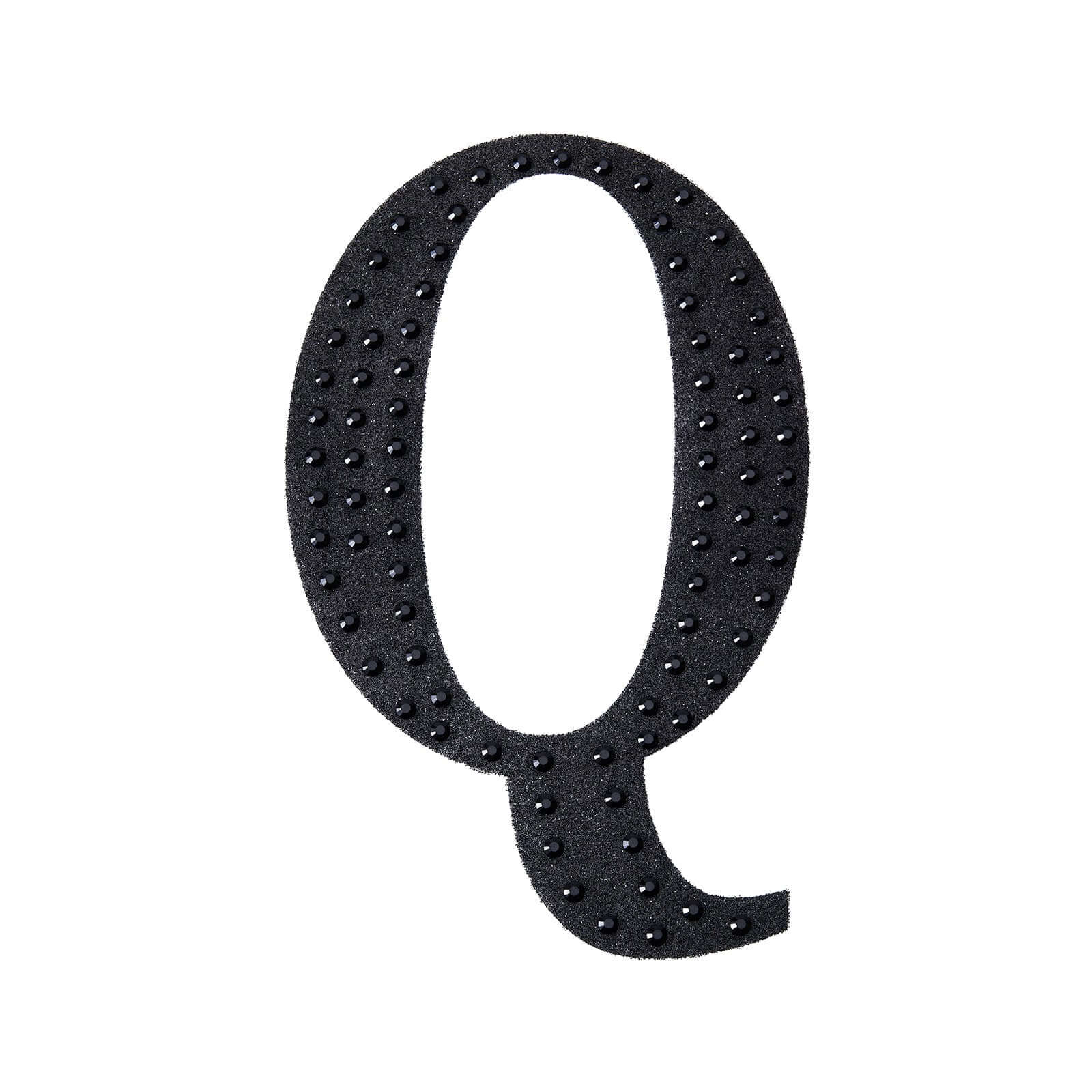 Decorative Rhinestone Alphabet "Q" Letter Stickers, Glitter Adhesive Craft Letters Black DIY Sparkle Embellishments 8" - Image 6
