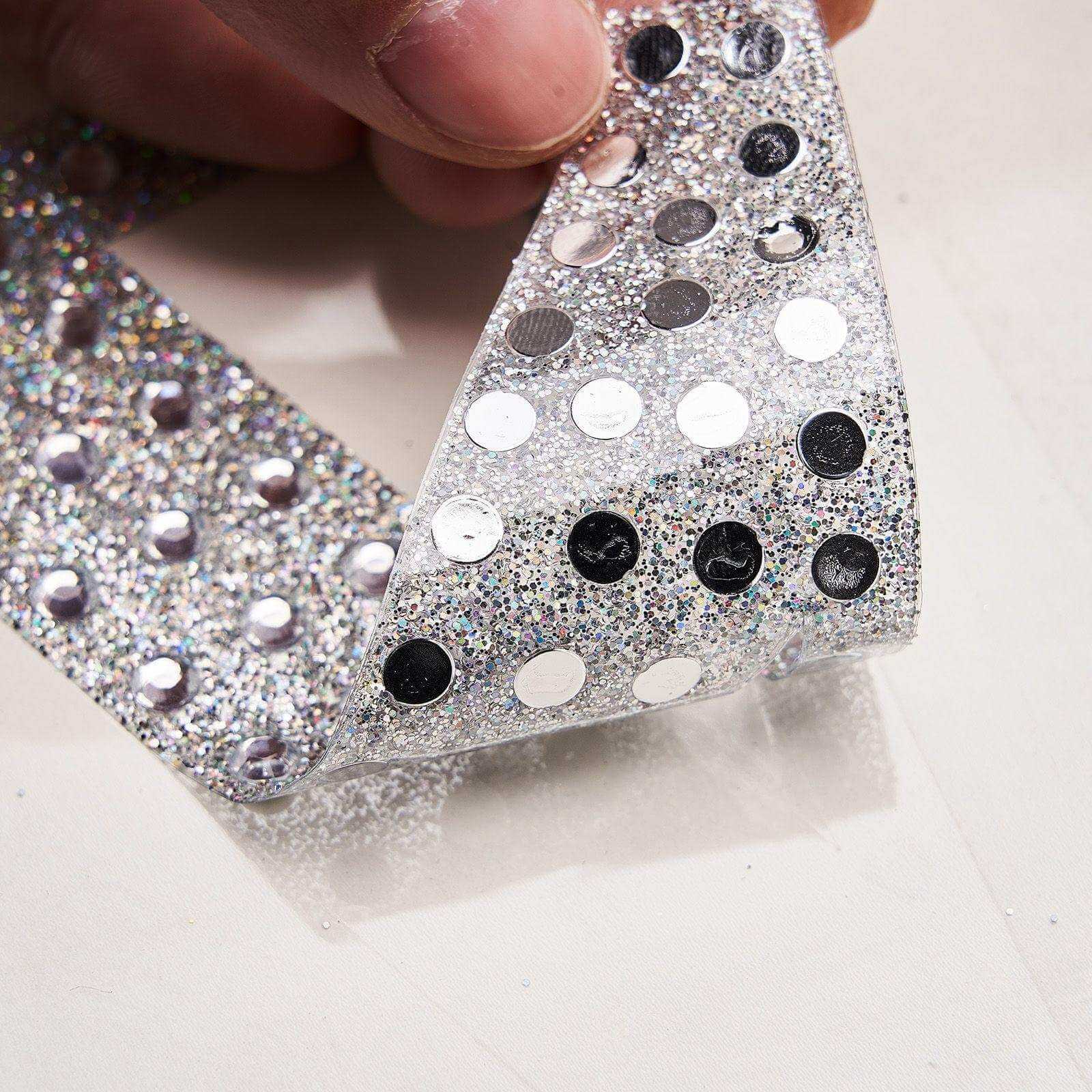 Decorative Rhinestone Alphabet "R" Letter Stickers 4", Silver Glitter Adhesive Craft Letters - DIY Sparkle Embellishments - Image 10