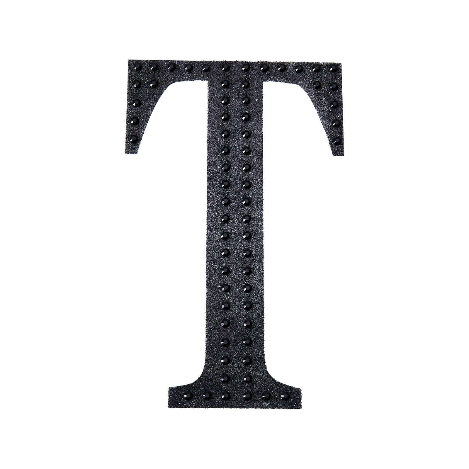 Decorative Rhinestone Alphabet "T" Letter Stickers 4", Black Glitter Adhesive Craft Letters - DIY Sparkle Embellishments - Image 6