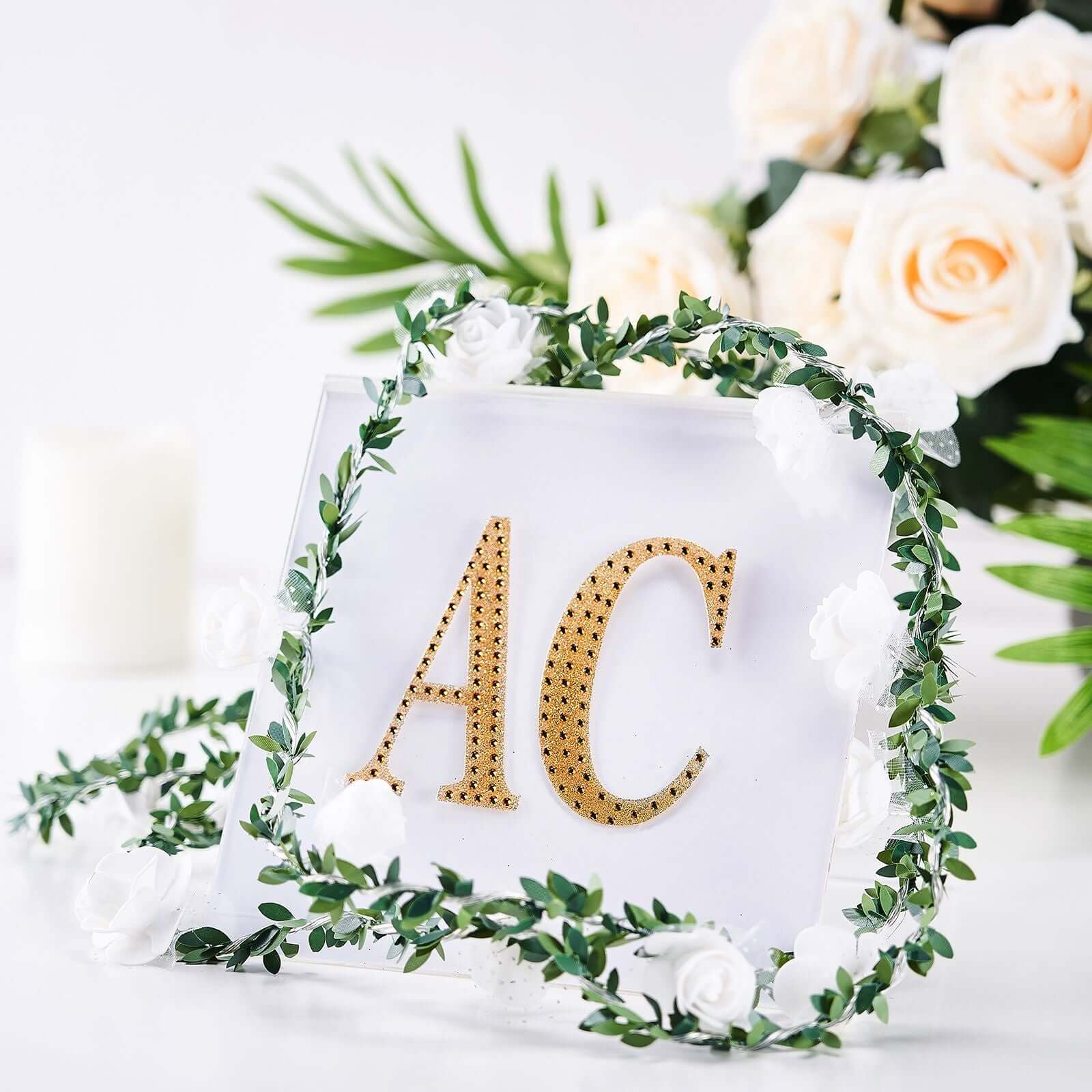 Decorative Rhinestone Alphabet "T" Letter Stickers 4", Gold Glitter Adhesive Craft Letters - DIY Sparkle Embellishments - Image 7