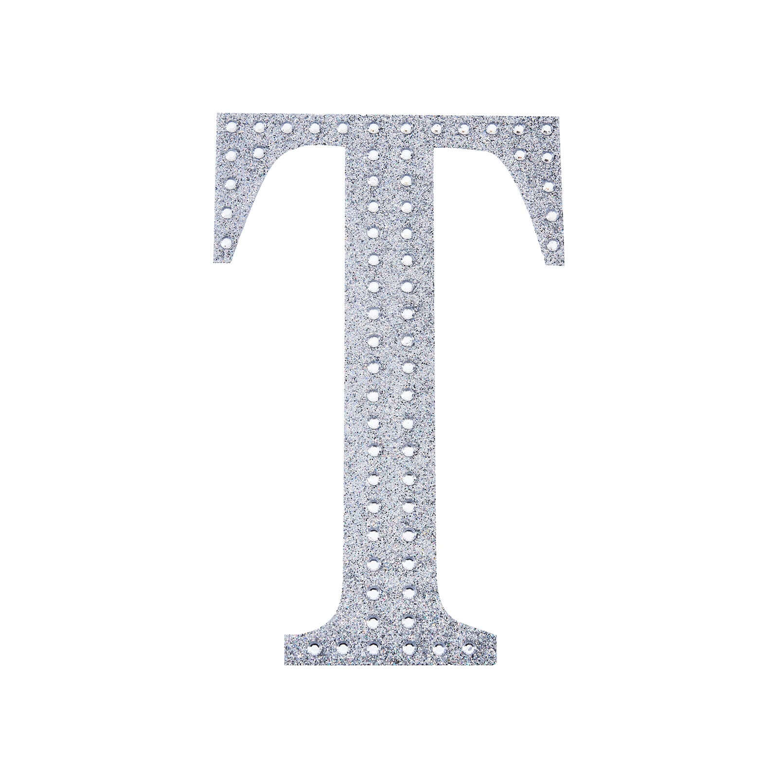 Decorative Rhinestone Alphabet "T" Letter Stickers 4", Silver Glitter Adhesive Craft Letters - DIY Sparkle Embellishments - Image 6