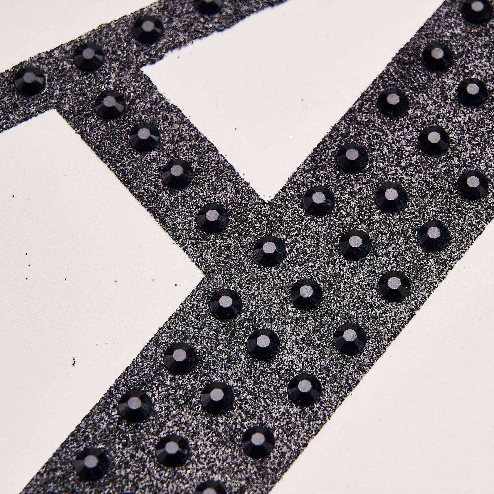 Decorative Rhinestone Alphabet "U" Letter Stickers 4", Black Glitter Adhesive Craft Letters - DIY Sparkle Embellishments - Image 8