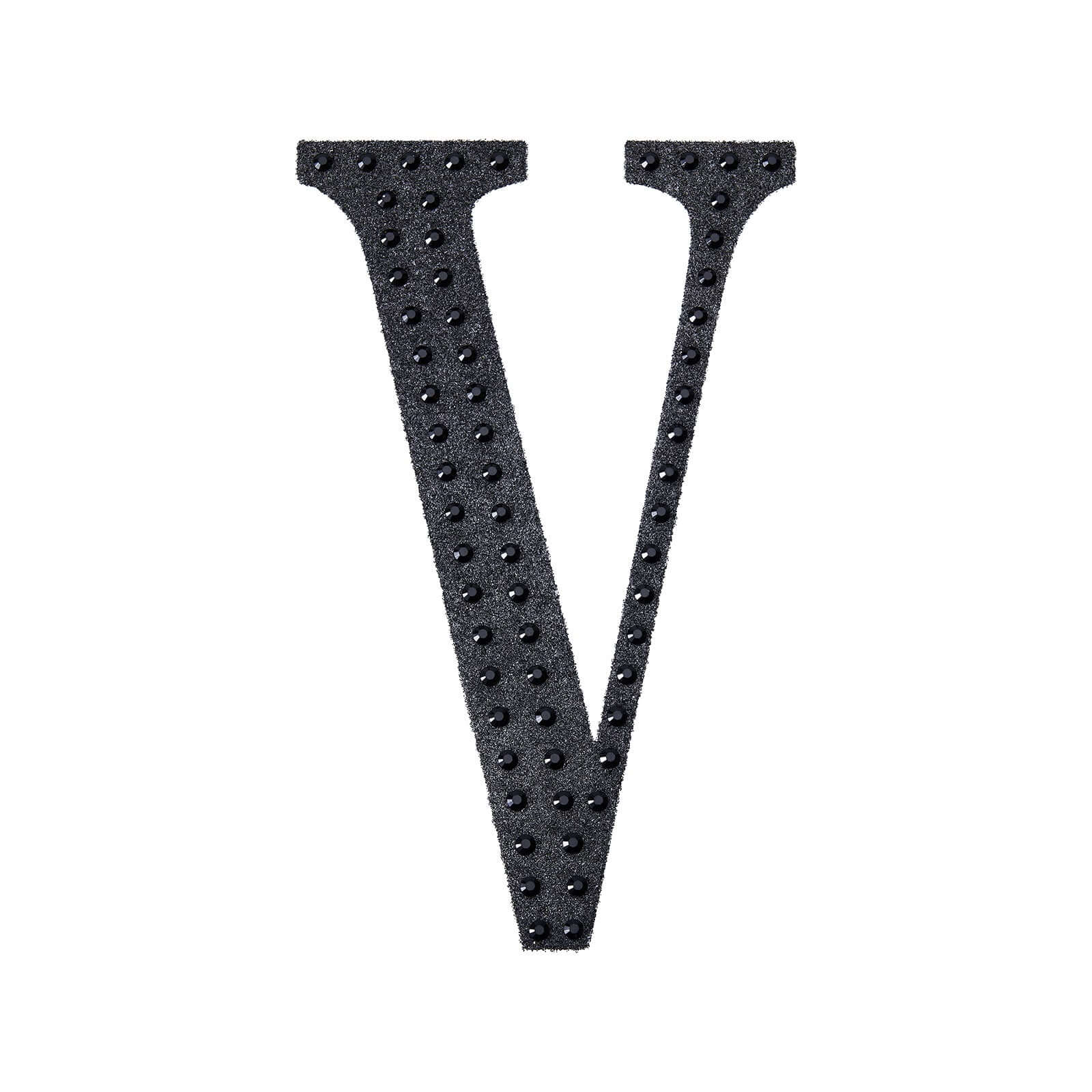 Decorative Rhinestone Alphabet "V" Letter Stickers 4", Black Glitter Adhesive Craft Letters - DIY Sparkle Embellishments - Image 6