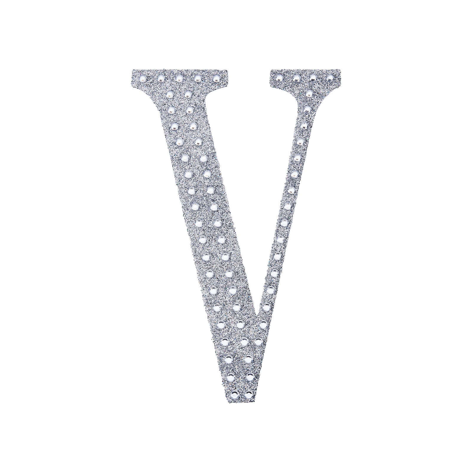 Decorative Rhinestone Alphabet "V" Letter Stickers 4", Silver Glitter Adhesive Craft Letters - DIY Sparkle Embellishments - Image 6