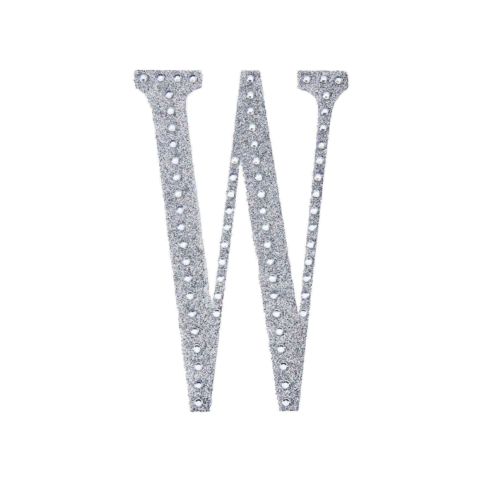 Decorative Rhinestone Alphabet "W" Letter Stickers 8", Silver Glitter Adhesive Craft Letters - DIY Sparkle Embellishments - Image 6