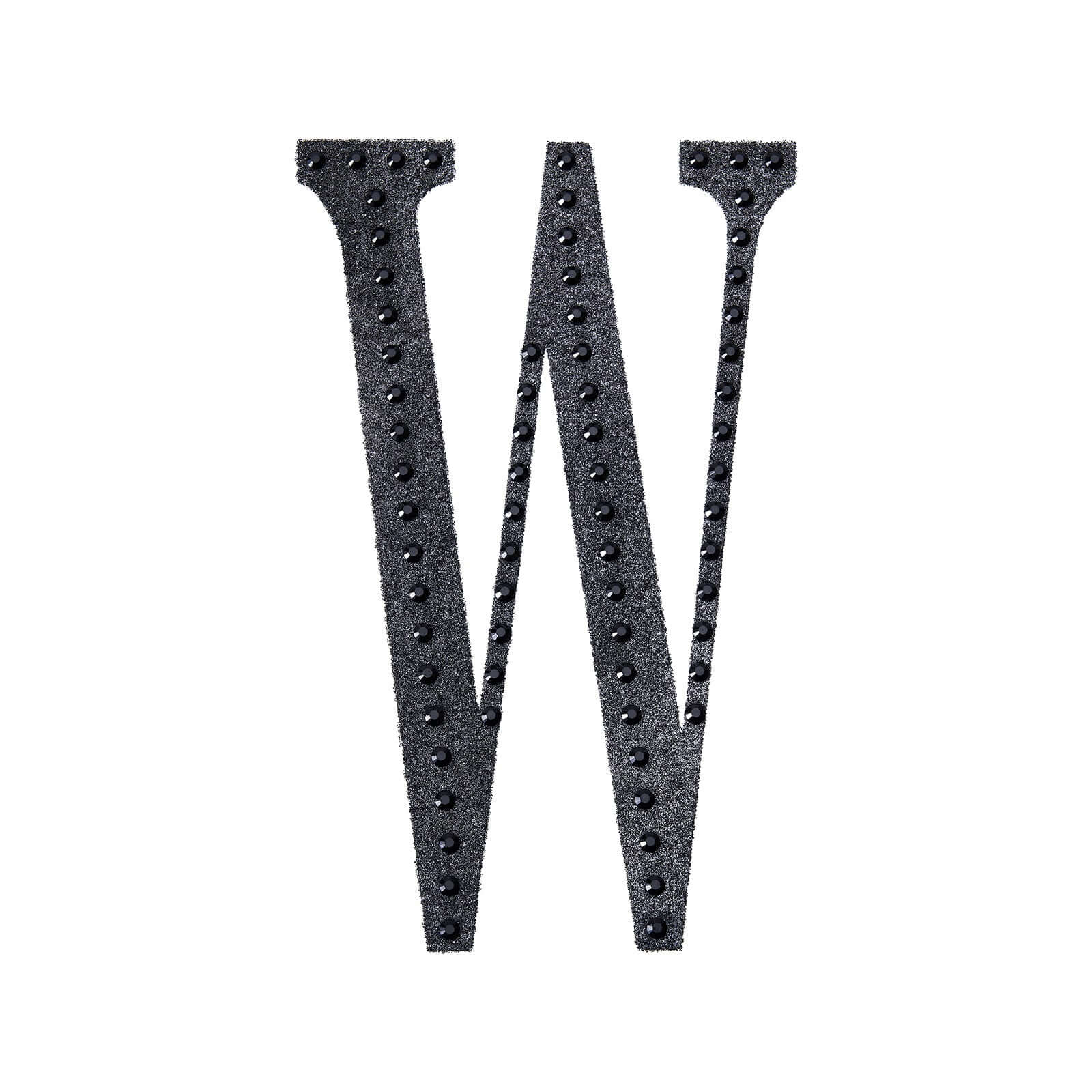 Decorative Rhinestone Alphabet "W" Letter Stickers, Glitter Adhesive Craft Letters Black DIY Sparkle Embellishments 8" - Image 6