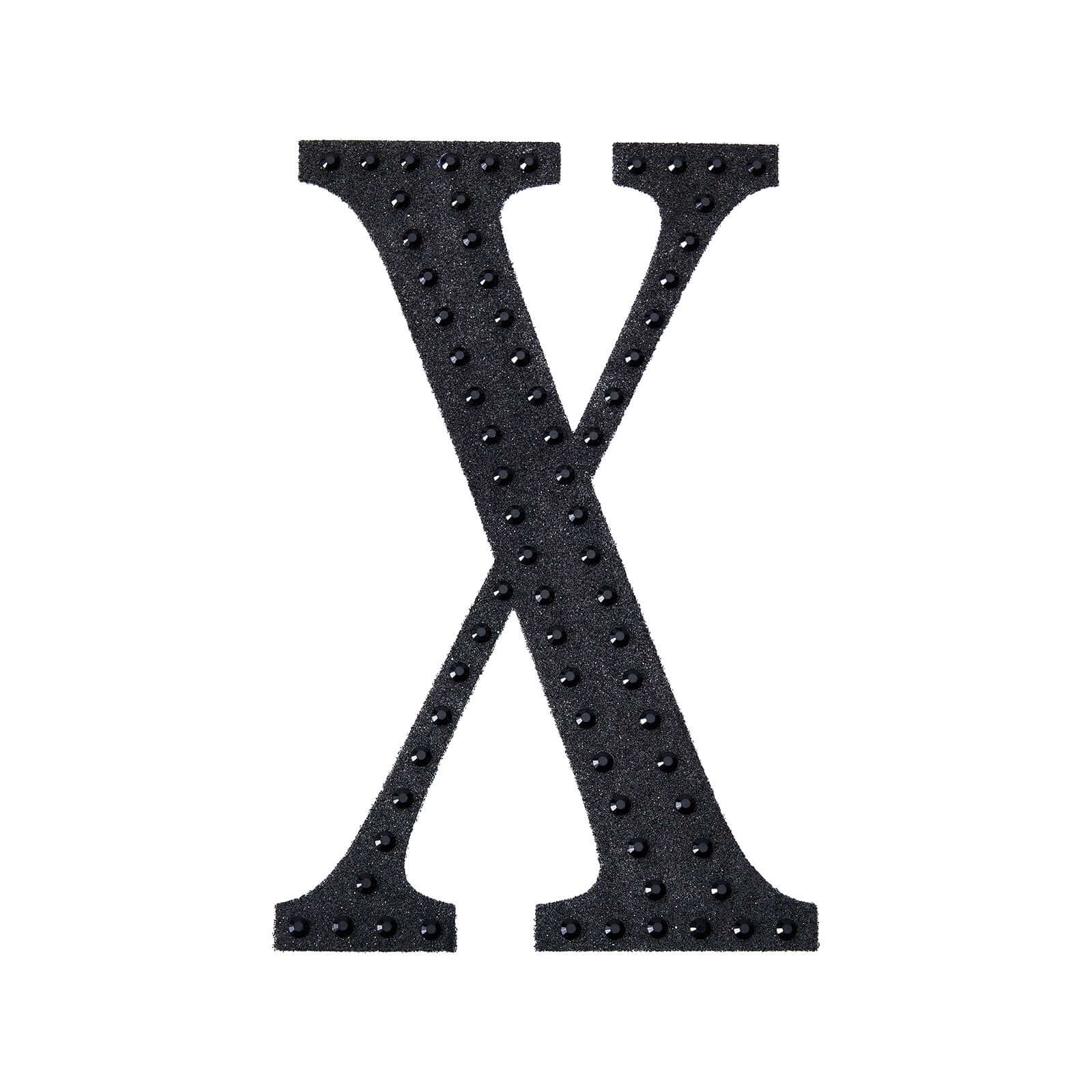 Decorative Rhinestone Alphabet "X" Letter Stickers 6", Black Glitter Adhesive Craft Letters - DIY Sparkle Embellishments - Image 6
