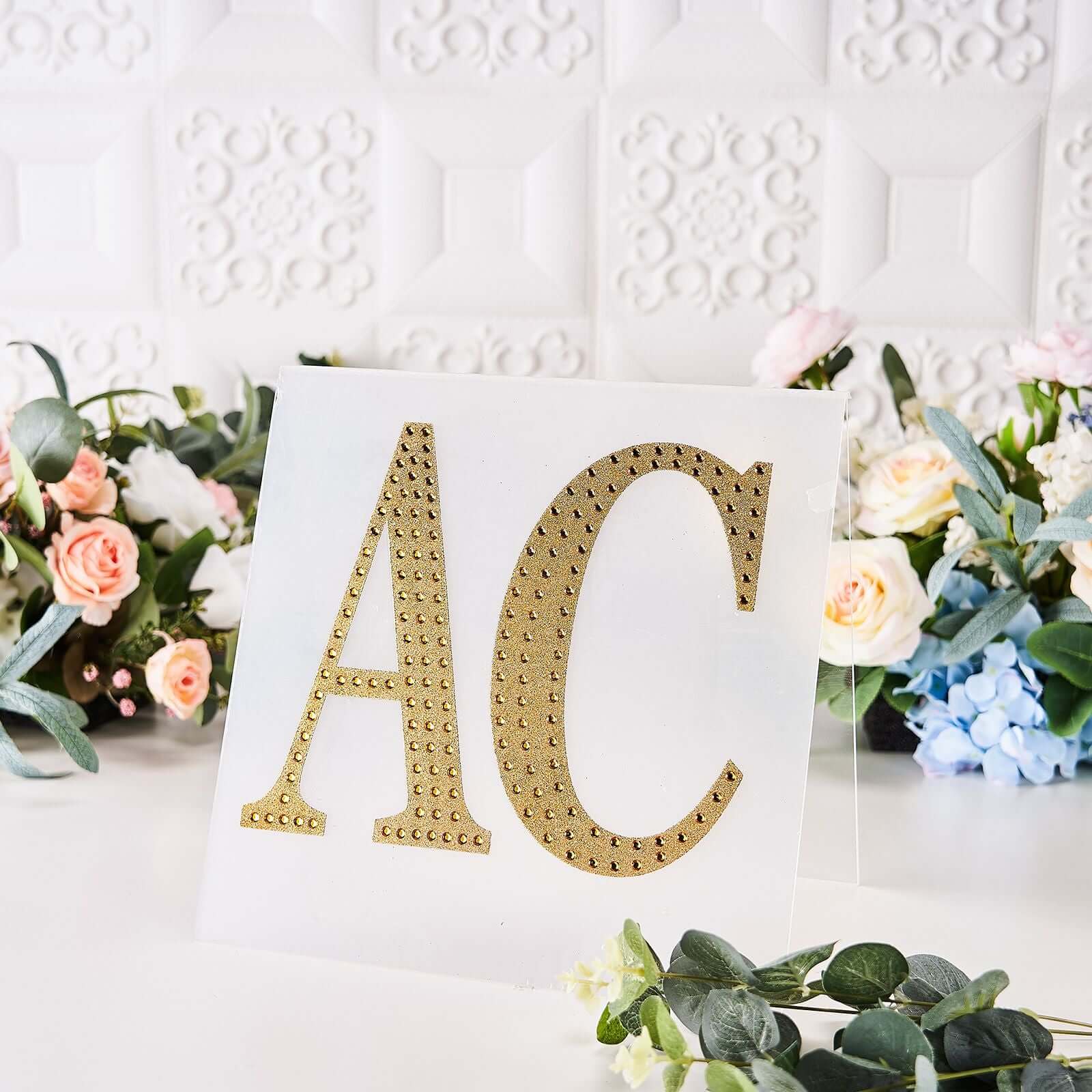Decorative Rhinestone Alphabet "X" Letter Stickers 8", Gold Glitter Adhesive Craft Letters - DIY Sparkle Embellishments - Image 10