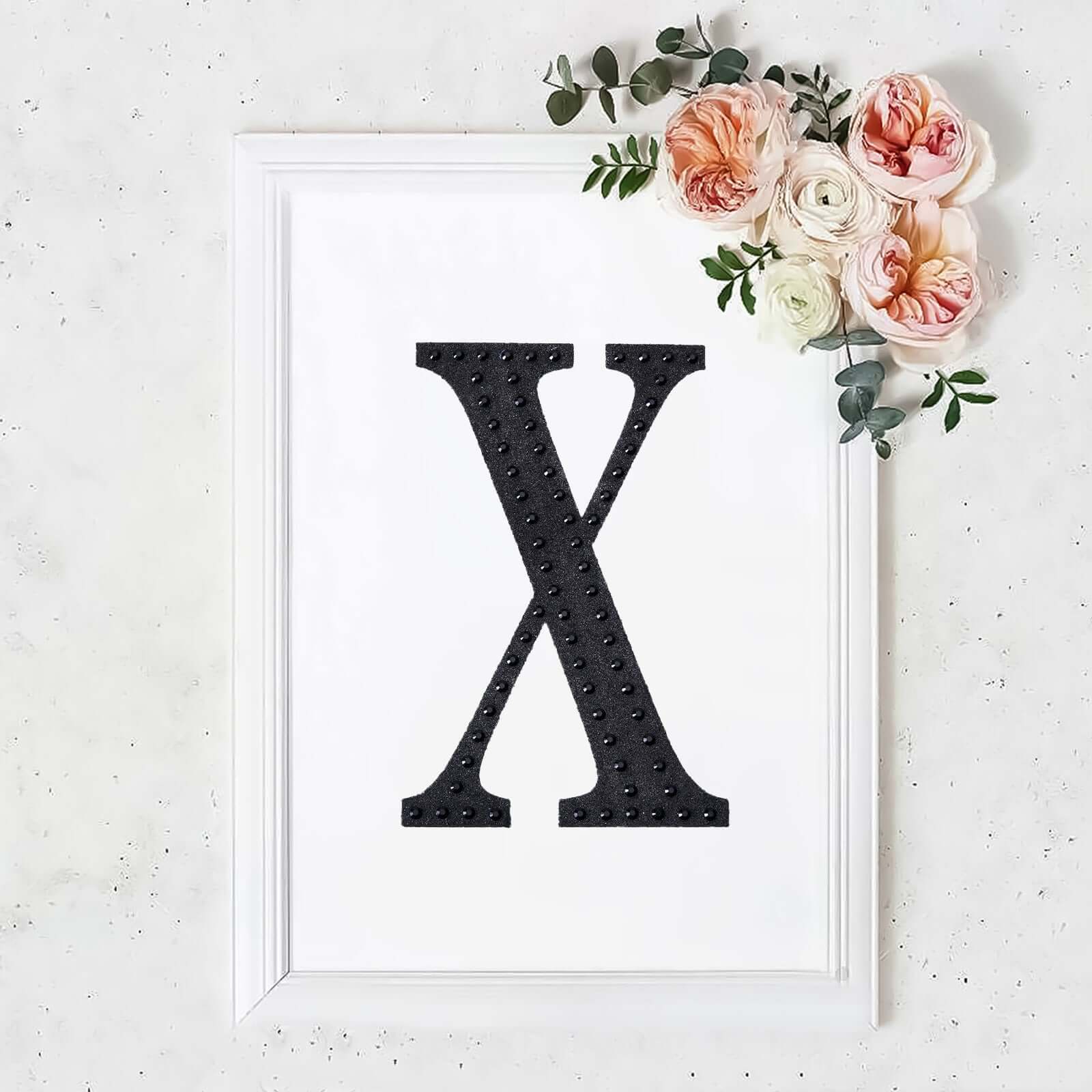 Decorative Rhinestone Alphabet "X" Letter Stickers, Glitter Adhesive Craft Letters Black DIY Sparkle Embellishments 8" - Image 10