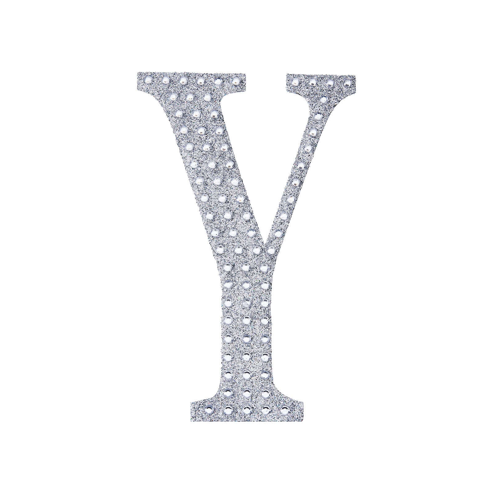 Decorative Rhinestone Alphabet "Y" Letter Stickers 4", Silver Glitter Adhesive Craft Letters - DIY Sparkle Embellishments - Image 6
