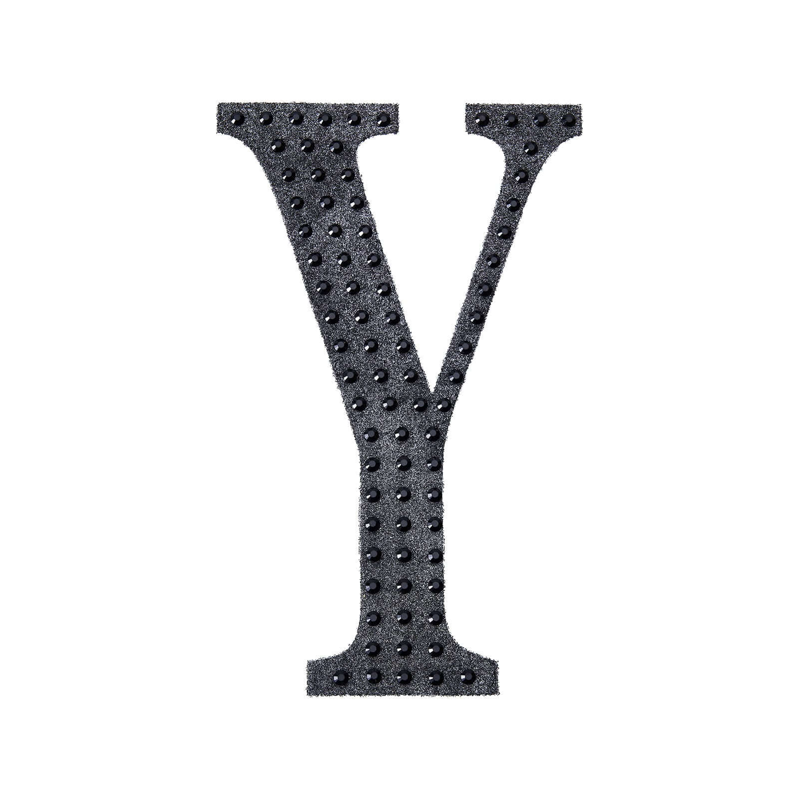 Decorative Rhinestone Alphabet "Y" Letter Stickers 6", Black Glitter Adhesive Craft Letters - DIY Sparkle Embellishments - Image 6