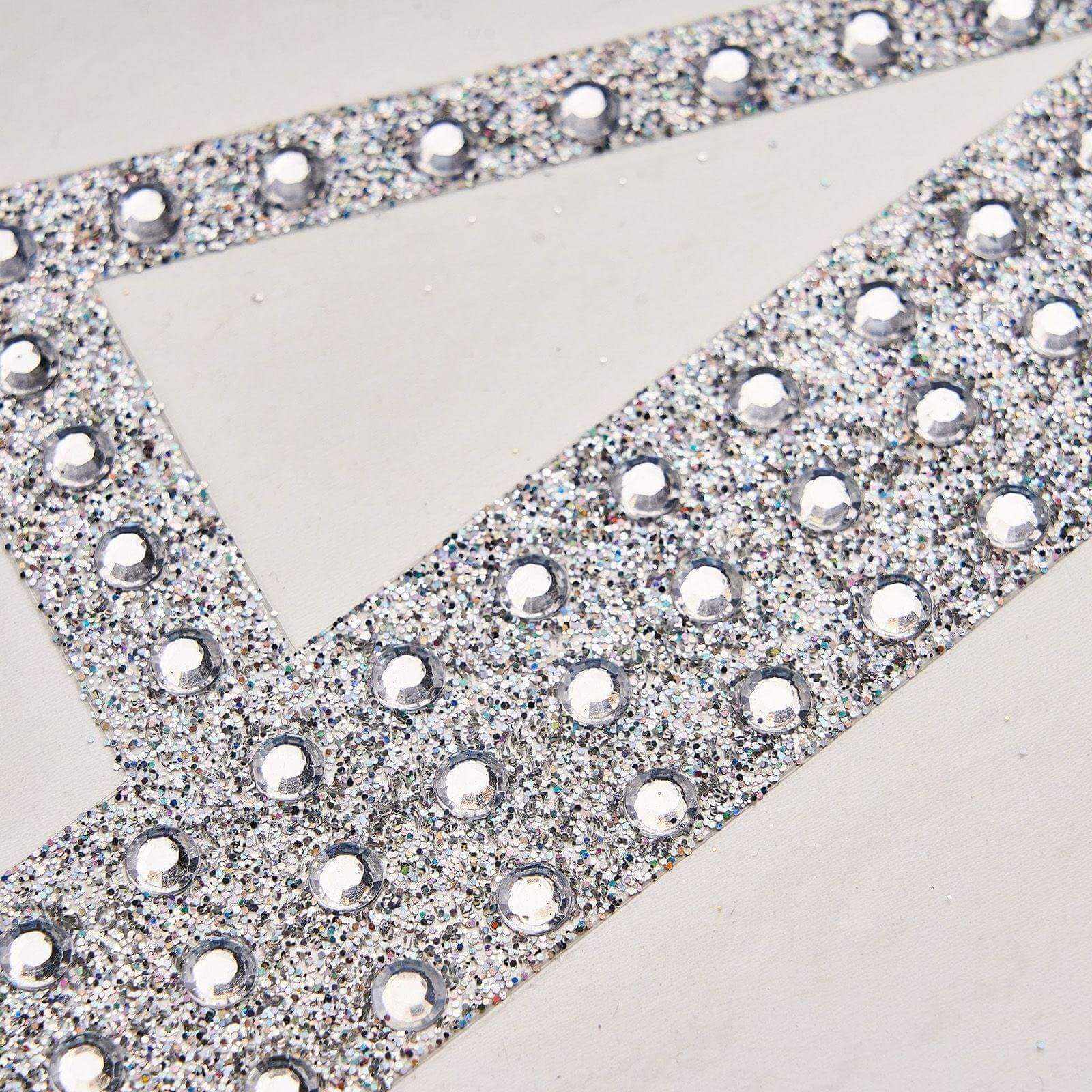 Decorative Rhinestone Alphabet "Y" Letter Stickers 8", Silver Glitter Adhesive Craft Letters - DIY Sparkle Embellishments - Image 10