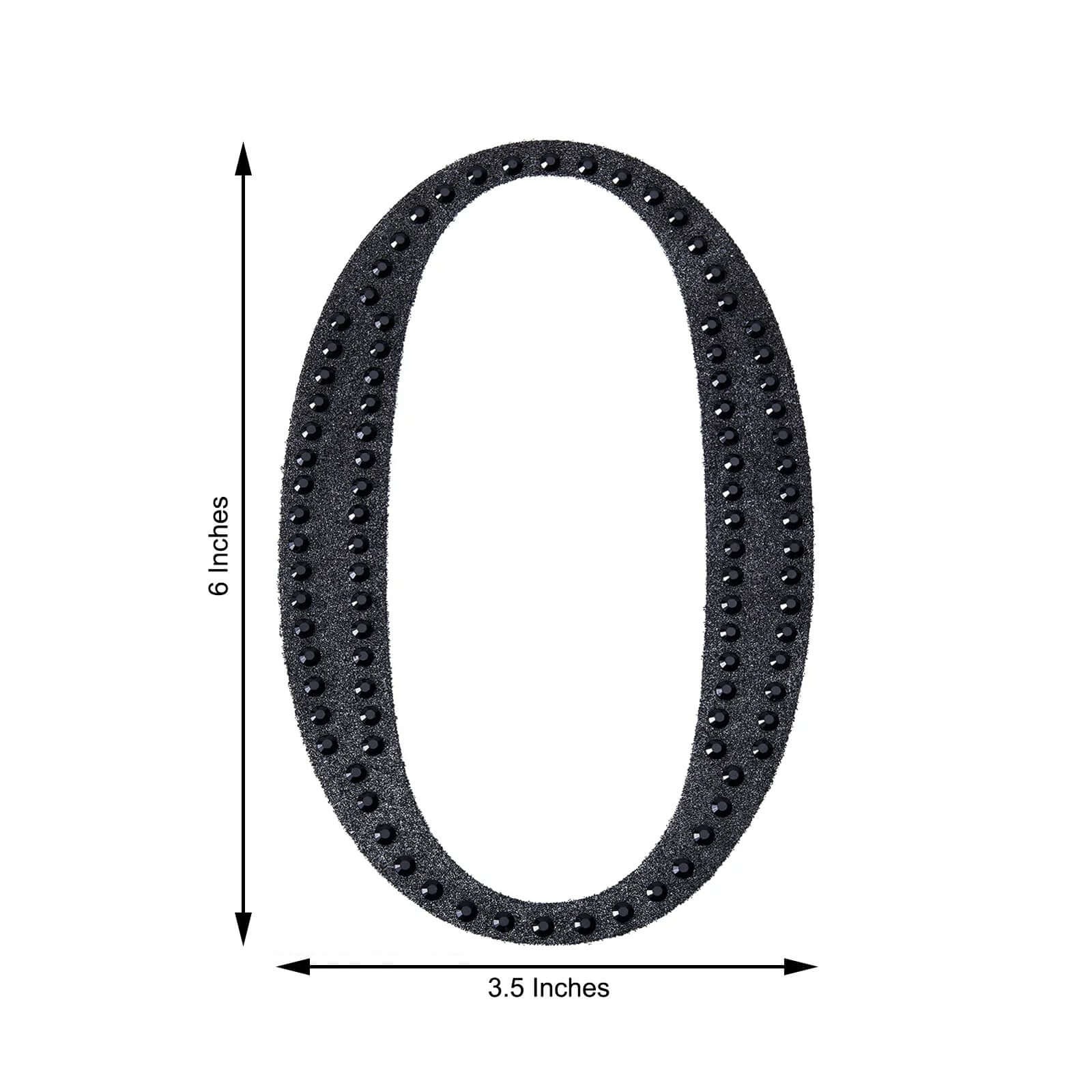 Decorative Rhinestone Number "0" Stickers 6", Black Glitter Adhesive Craft Numbers - DIY Sparkle Embellishments - Image 3