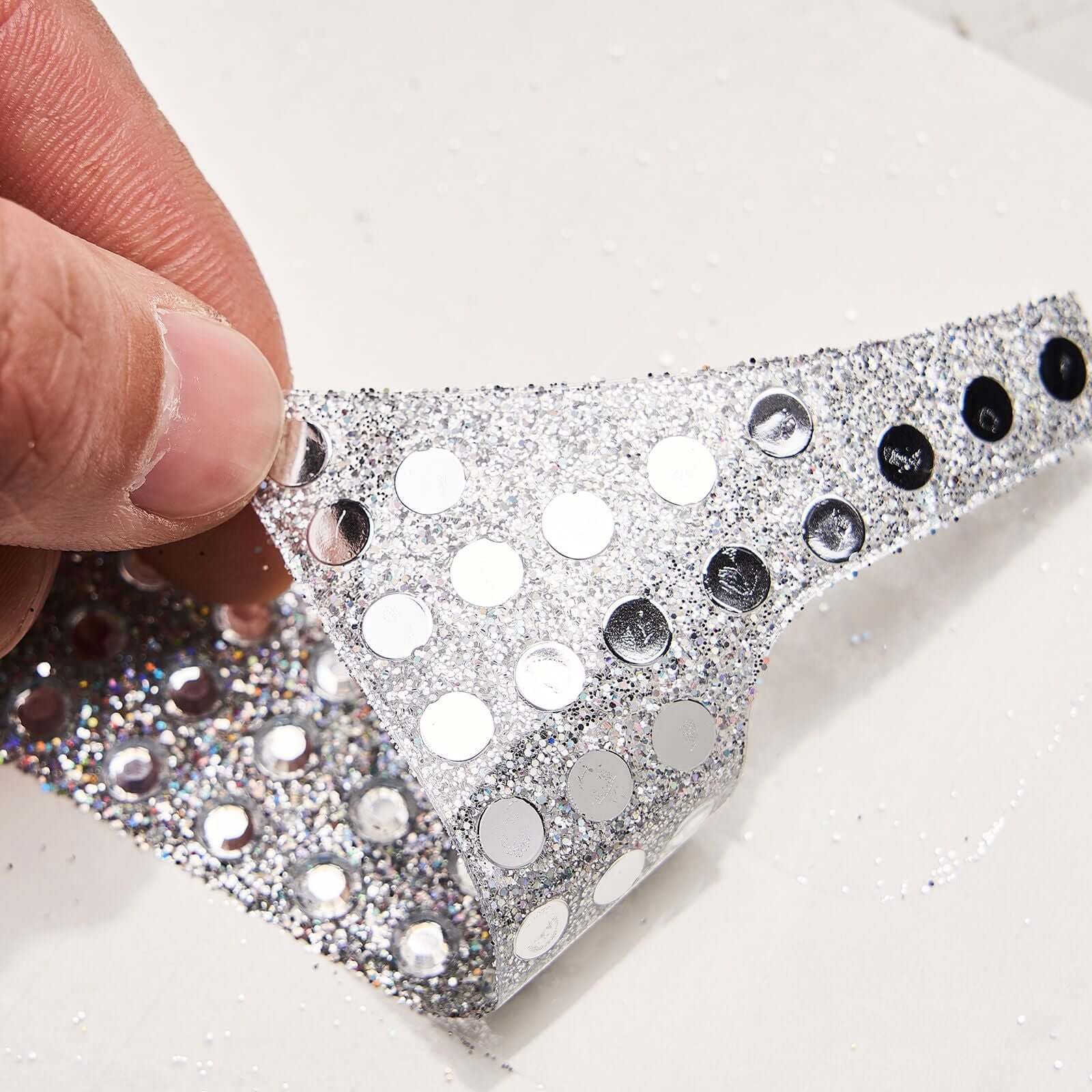 Decorative Rhinestone Number "1" Stickers 6", Silver Glitter Adhesive Craft Numbers - DIY Sparkle Embellishments - Image 9