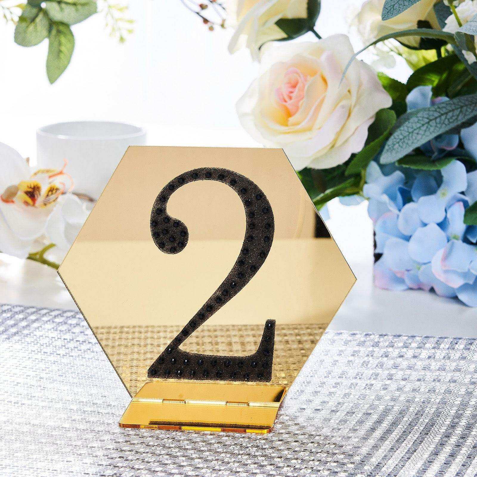 Decorative Rhinestone Number "2" Stickers 4", Black Glitter Adhesive Craft Numbers - DIY Sparkle Embellishments