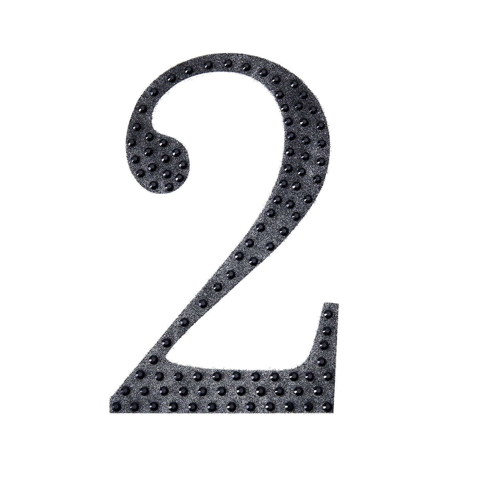 Decorative Rhinestone Number "2" Stickers 4", Black Glitter Adhesive Craft Numbers - DIY Sparkle Embellishments - Image 6