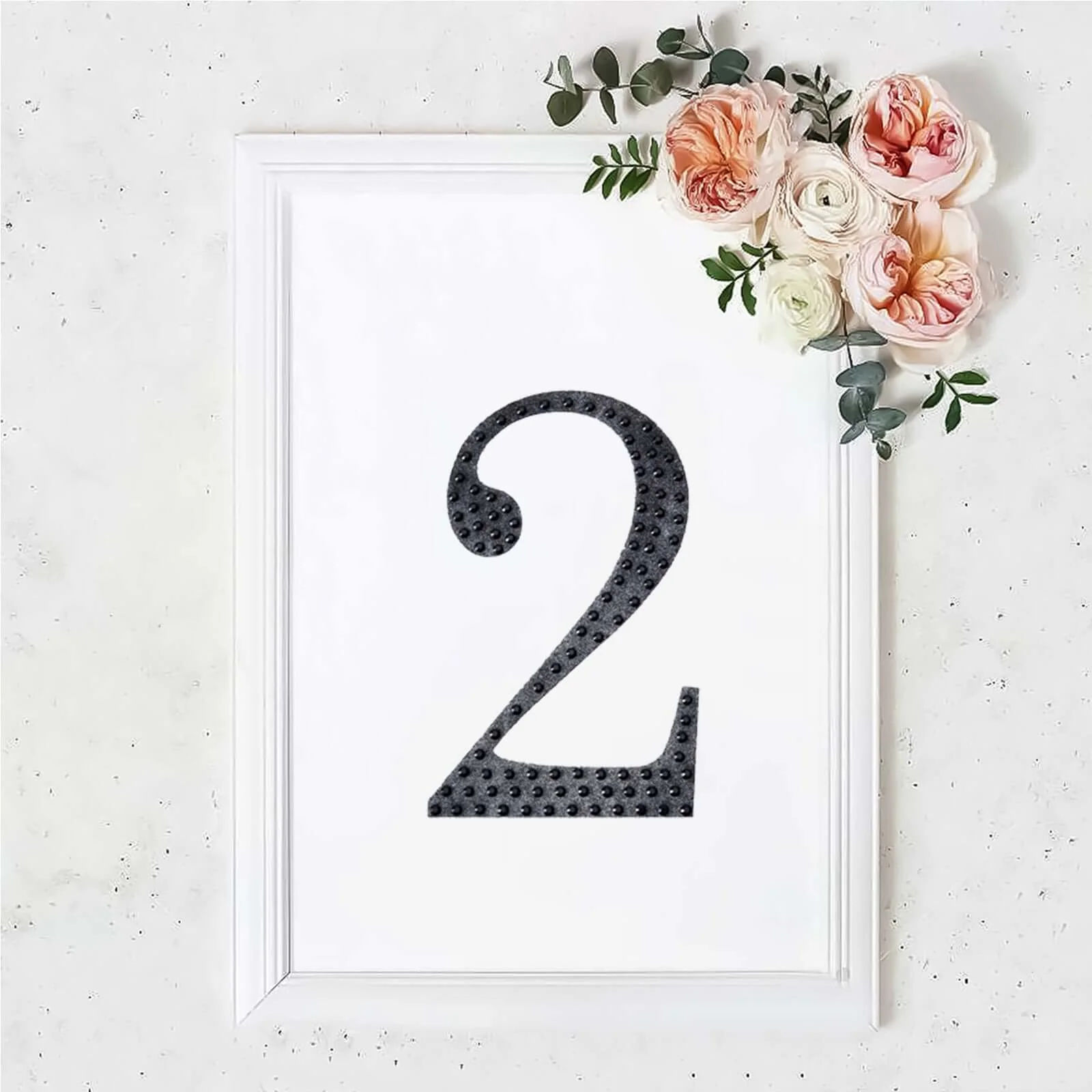 Decorative Rhinestone Number "2" Stickers 8", Black Glitter Adhesive Craft Numbers - DIY Sparkle Embellishments - Image 10