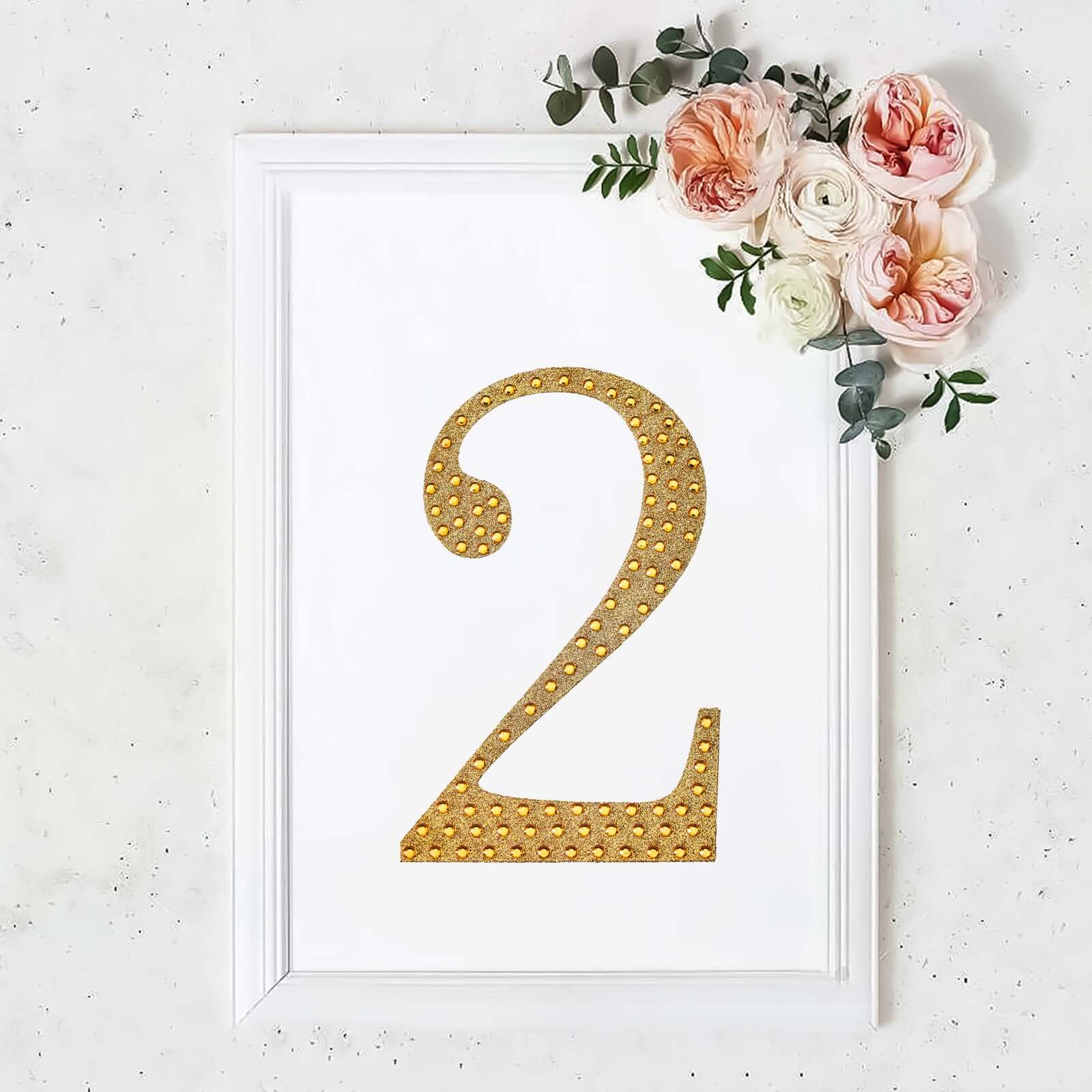 Decorative Rhinestone Number "2" Stickers 8", Gold Glitter Adhesive Craft Numbers - DIY Sparkle Embellishments - Image 10