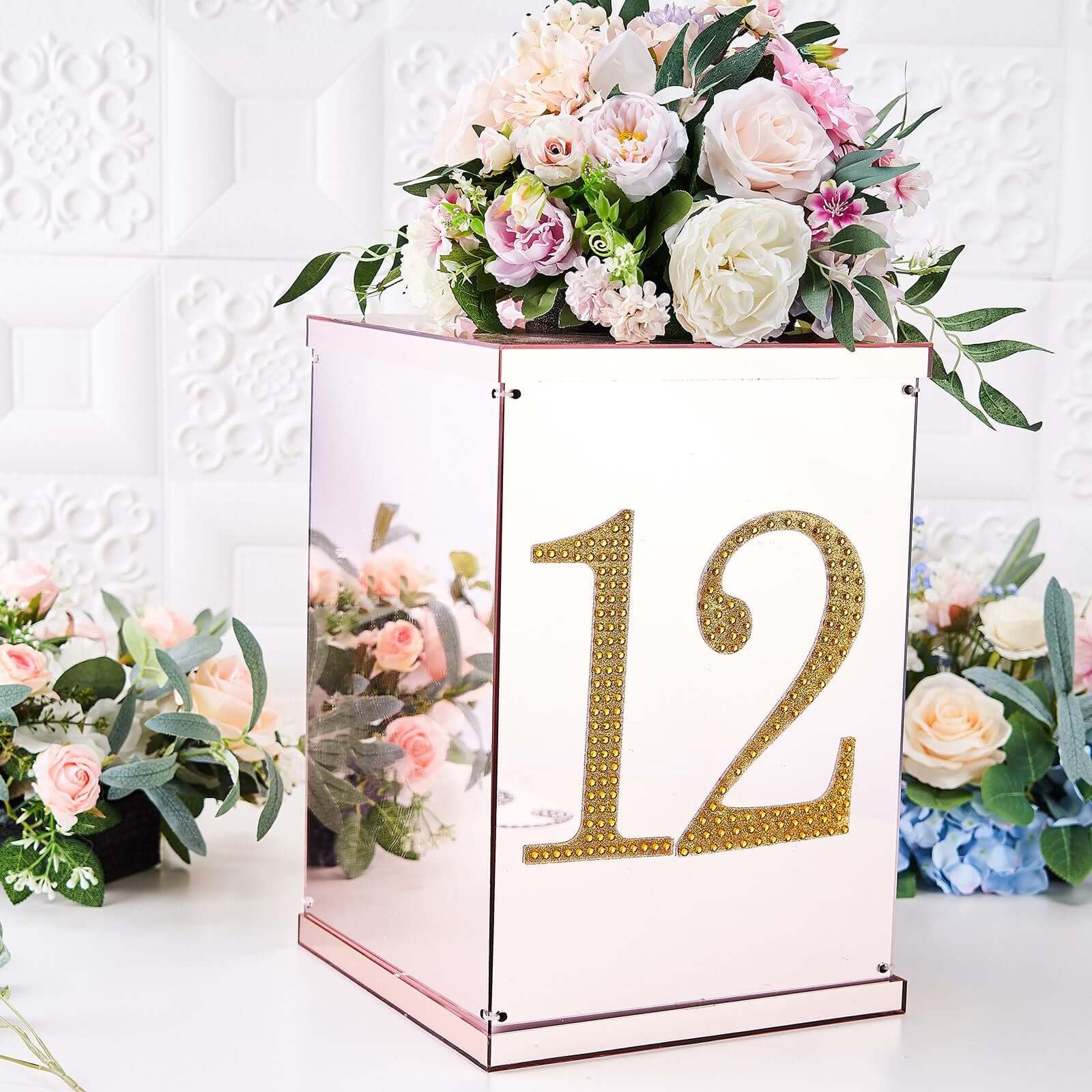 Decorative Rhinestone Number "2" Stickers 8", Gold Glitter Adhesive Craft Numbers - DIY Sparkle Embellishments - Image 7