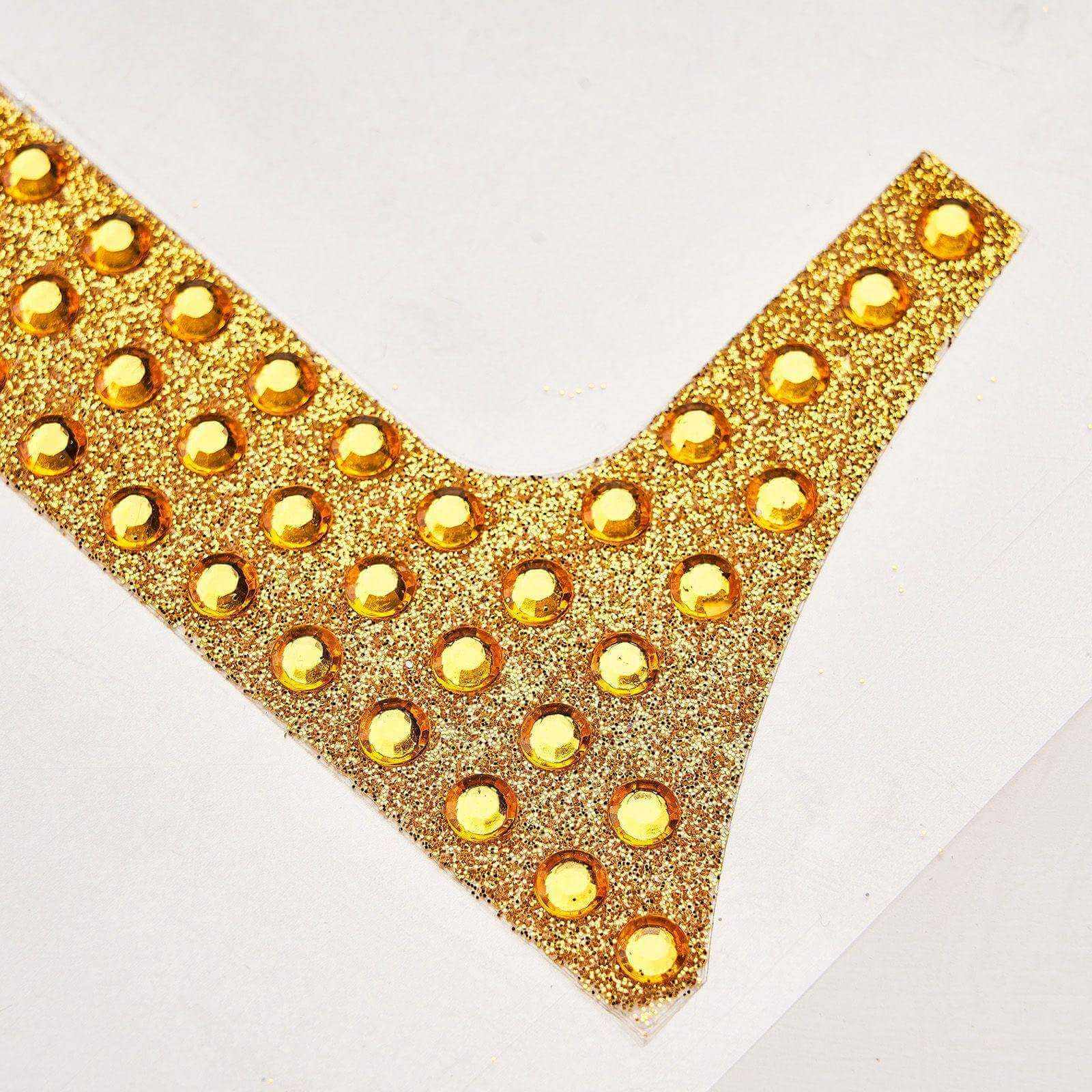 Decorative Rhinestone Number "3" Stickers 6", Gold Glitter Adhesive Craft Numbers - DIY Sparkle Embellishments - Image 8
