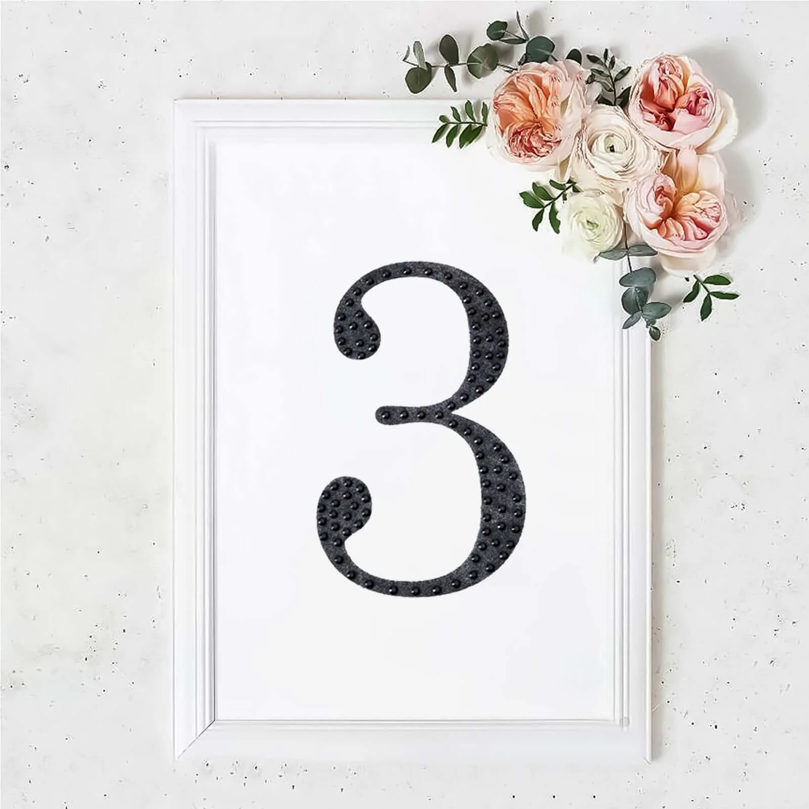 Decorative Rhinestone Number "3" Stickers 8", Black Glitter Adhesive Craft Numbers - DIY Sparkle Embellishments - Image 10