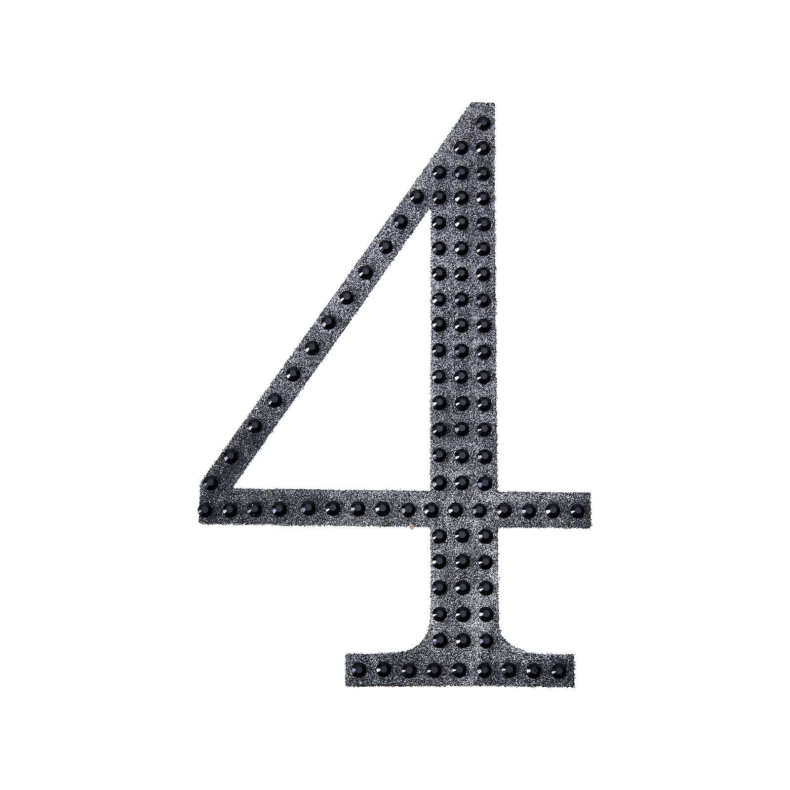 Decorative Rhinestone Number "4" Stickers 6", Black Glitter Adhesive Craft Numbers - DIY Sparkle Embellishments - Image 6
