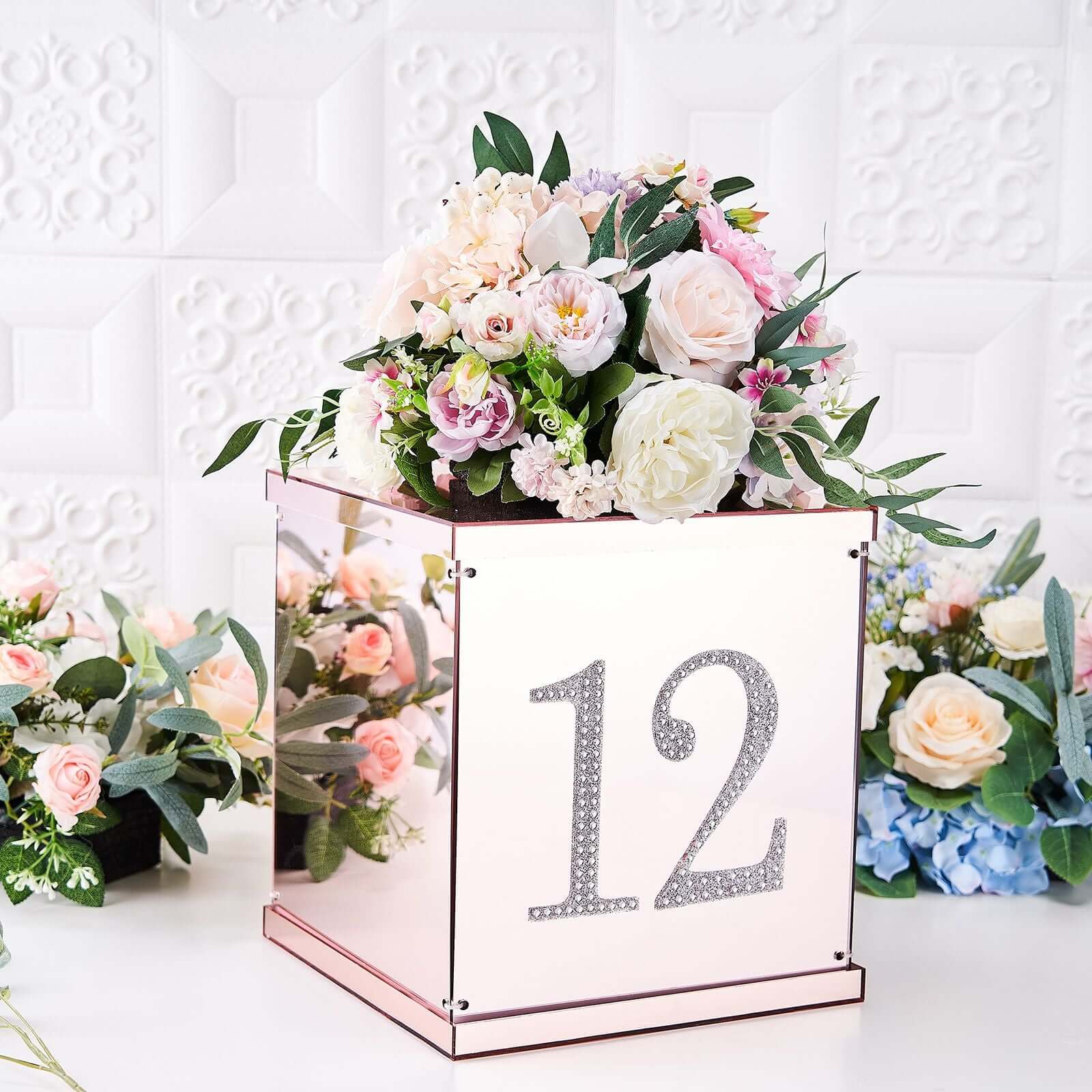 Decorative Rhinestone Number "5" Stickers 6", Silver Glitter Adhesive Craft Numbers - DIY Sparkle Embellishments - Image 7