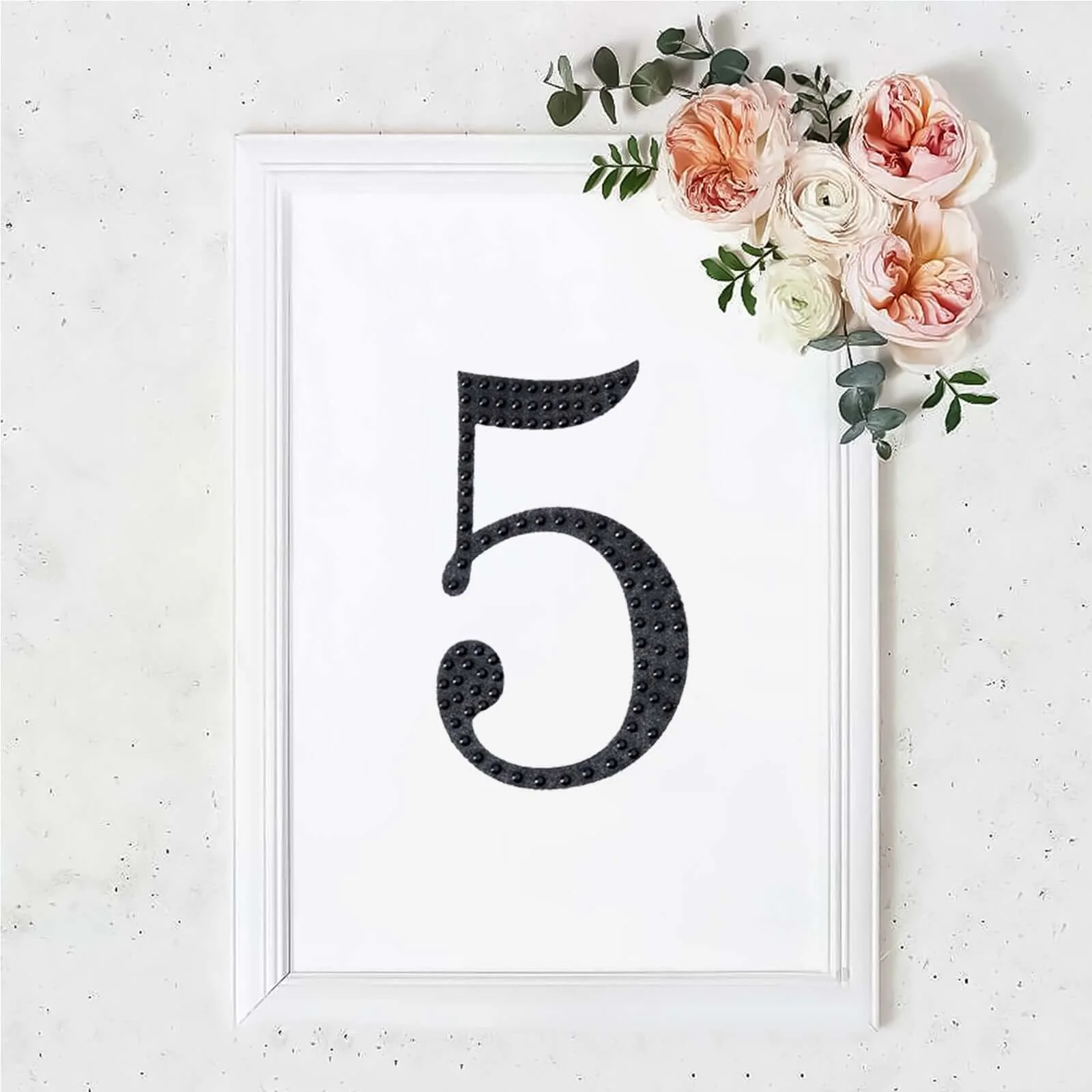 Decorative Rhinestone Number "5" Stickers 8", Black Glitter Adhesive Craft Numbers - DIY Sparkle Embellishments - Image 10