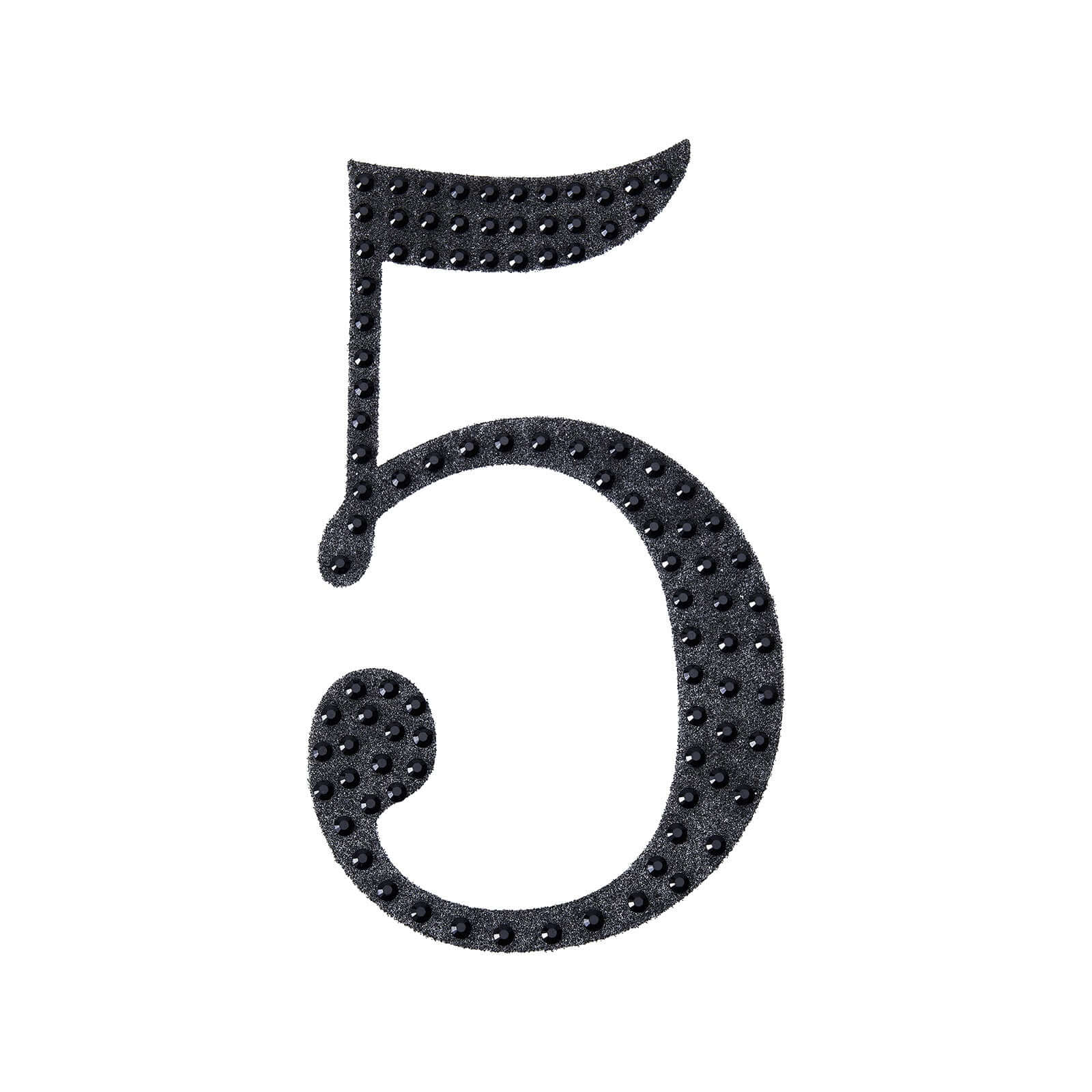 Decorative Rhinestone Number "5" Stickers 8", Black Glitter Adhesive Craft Numbers - DIY Sparkle Embellishments - Image 6