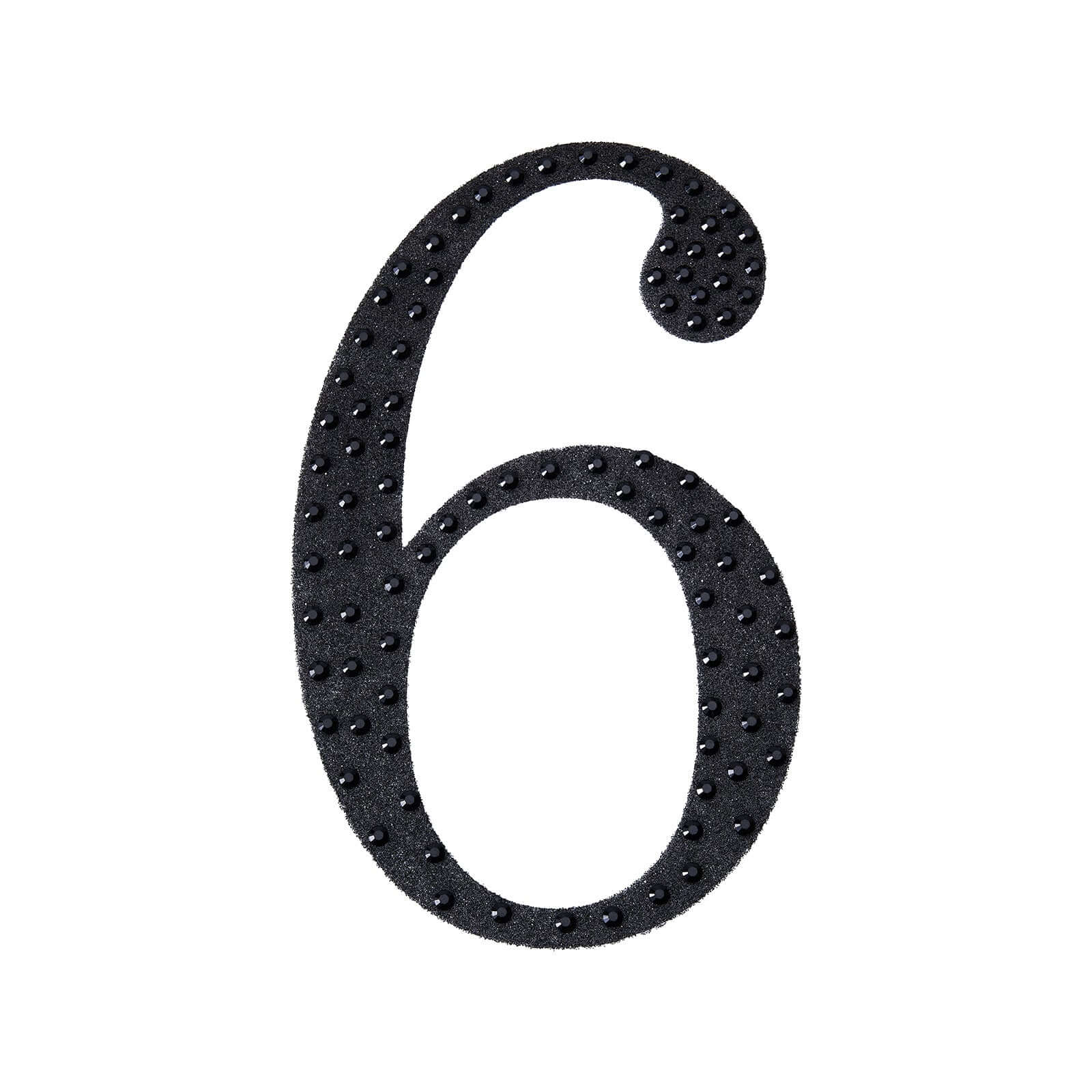 Decorative Rhinestone Number "6" Stickers 8", Black Glitter Adhesive Craft Numbers - DIY Sparkle Embellishments - Image 5