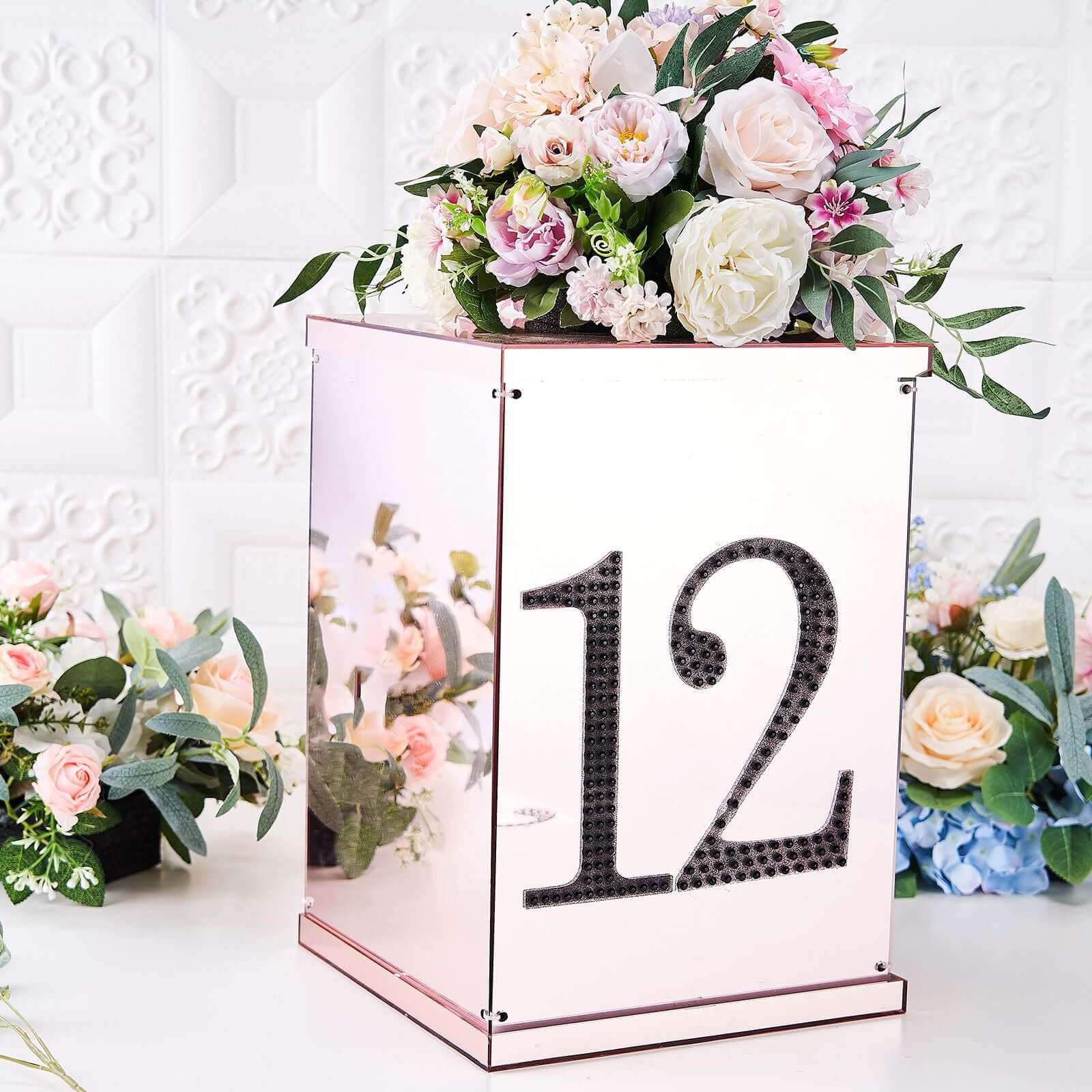 Decorative Rhinestone Number "6" Stickers 8", Black Glitter Adhesive Craft Numbers - DIY Sparkle Embellishments - Image 7