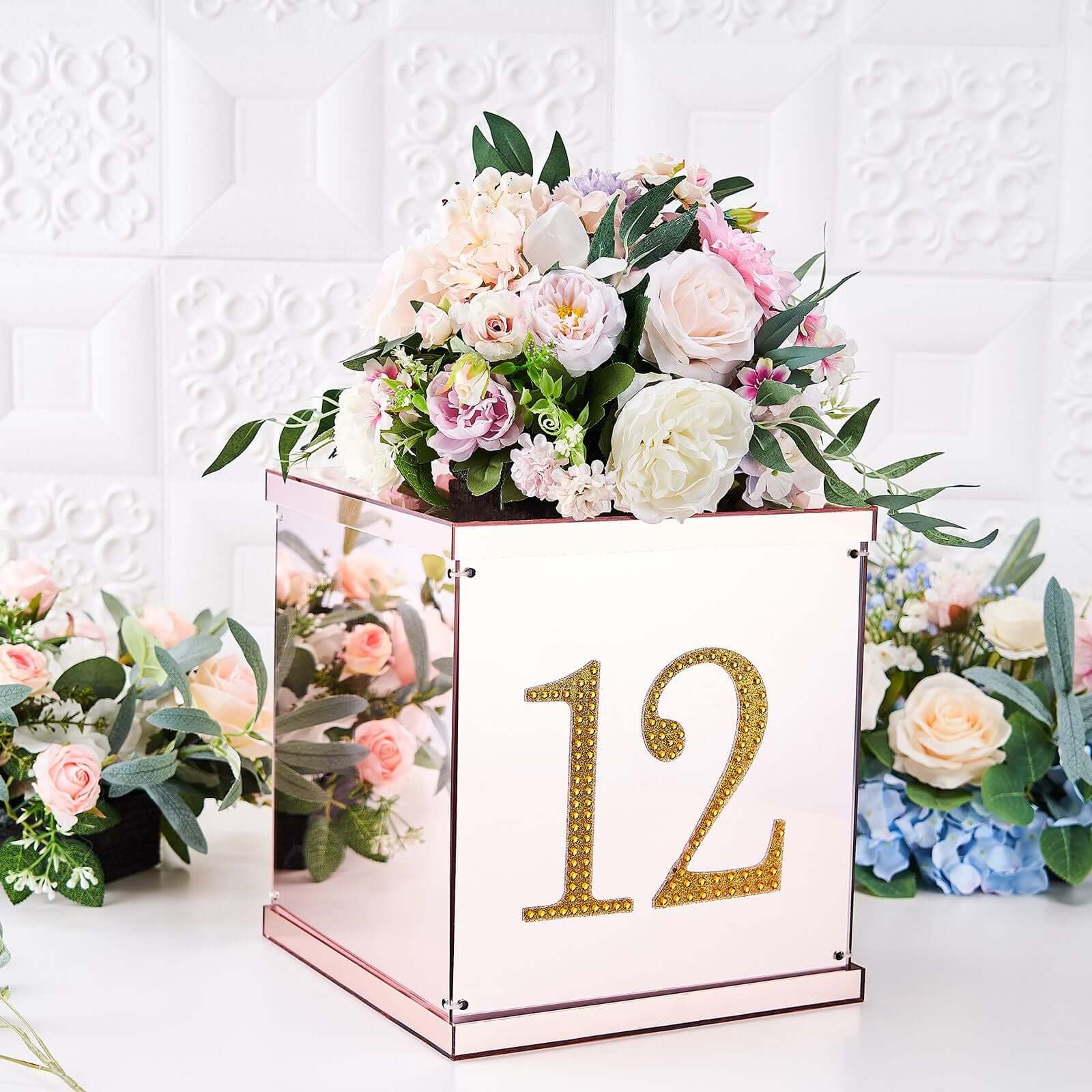 Decorative Rhinestone Number "7" Stickers 6", Gold Glitter Adhesive Craft Numbers - DIY Sparkle Embellishments - Image 7