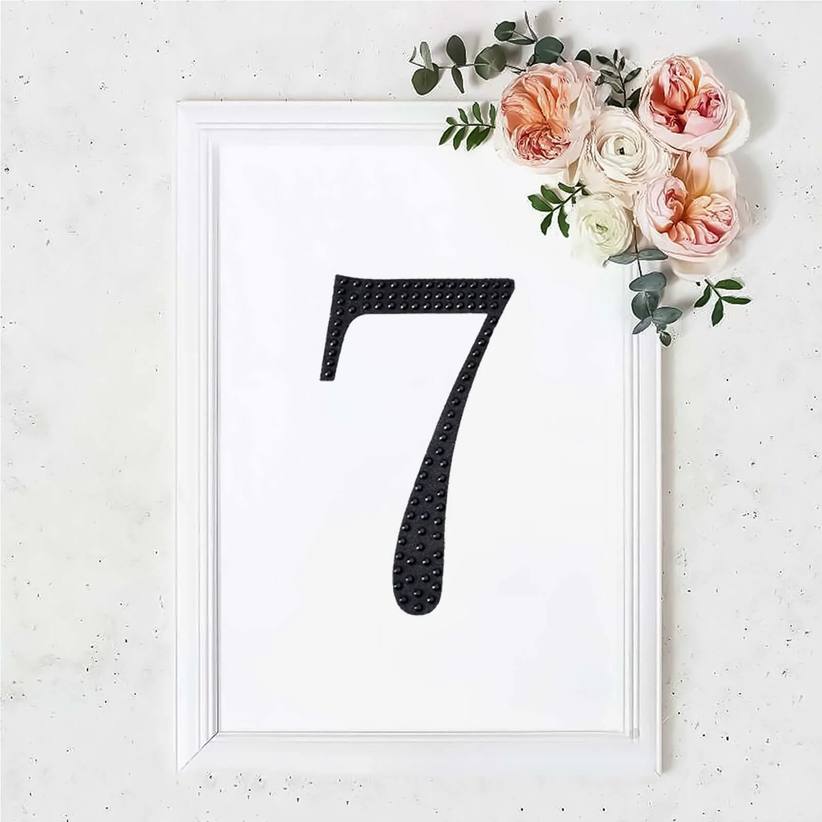 Decorative Rhinestone Number "7" Stickers 8", Black Glitter Adhesive Craft Numbers - DIY Sparkle Embellishments - Image 10