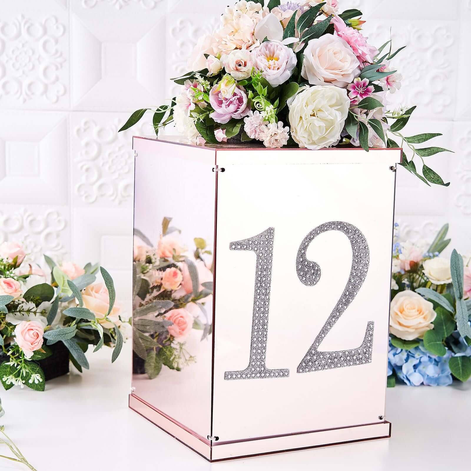 Decorative Rhinestone Number "7" Stickers 8", Silver Glitter Adhesive Craft Numbers - DIY Sparkle Embellishments - Image 8