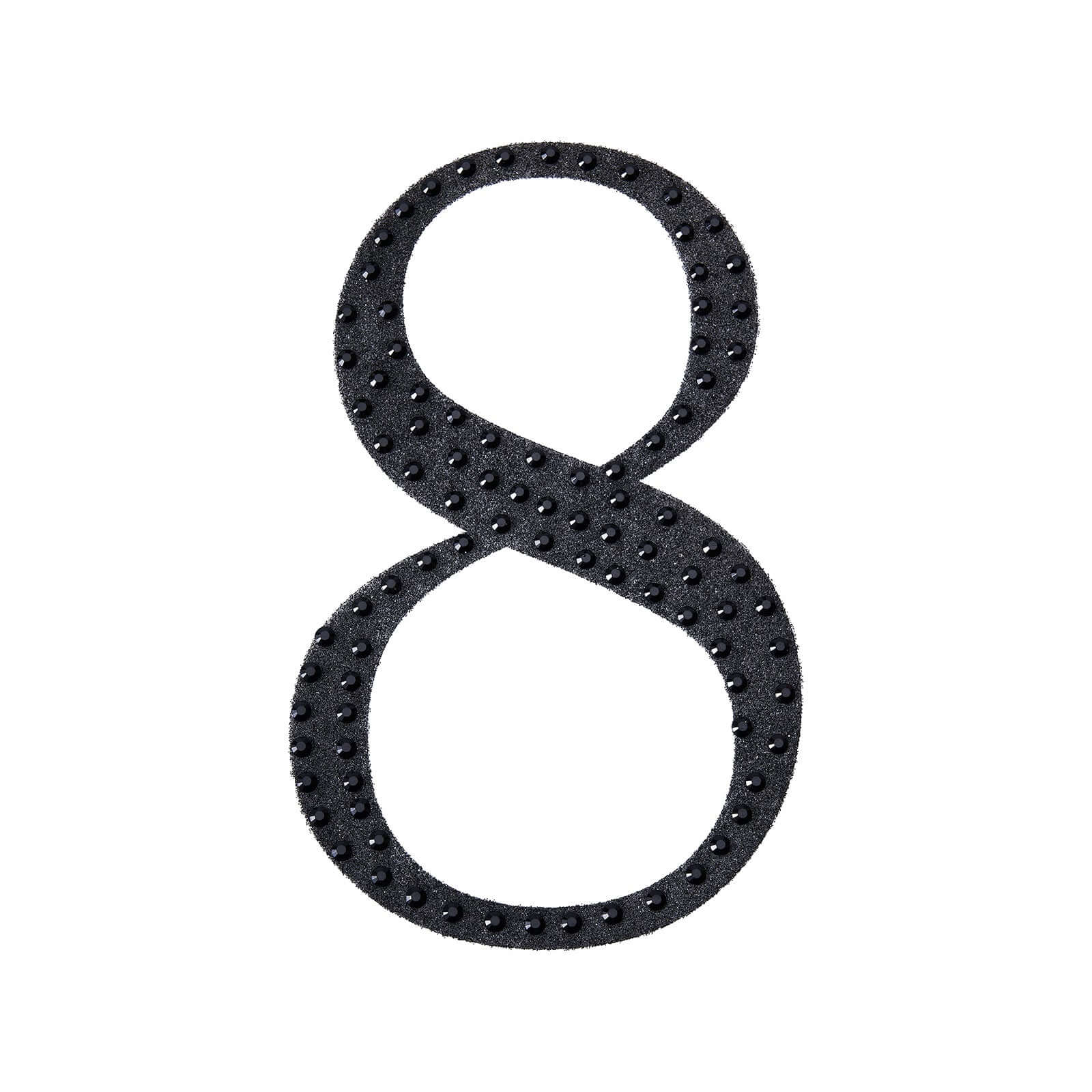 Decorative Rhinestone Number "8" Stickers 8", Black Glitter Adhesive Craft Numbers - DIY Sparkle Embellishments - Image 5