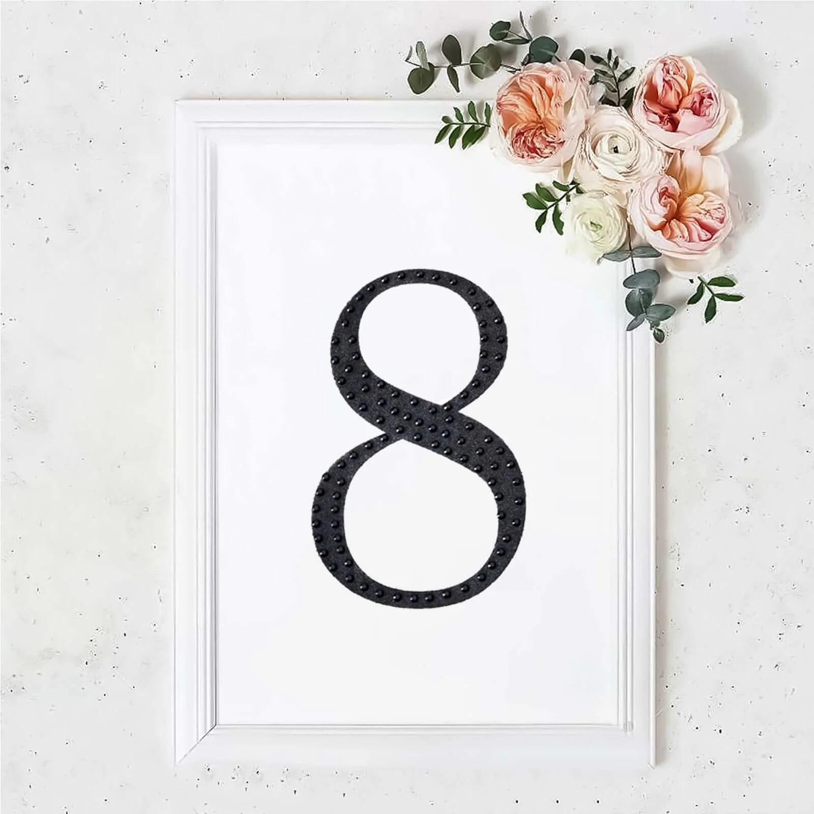 Decorative Rhinestone Number "8" Stickers 8", Black Glitter Adhesive Craft Numbers - DIY Sparkle Embellishments - Image 9