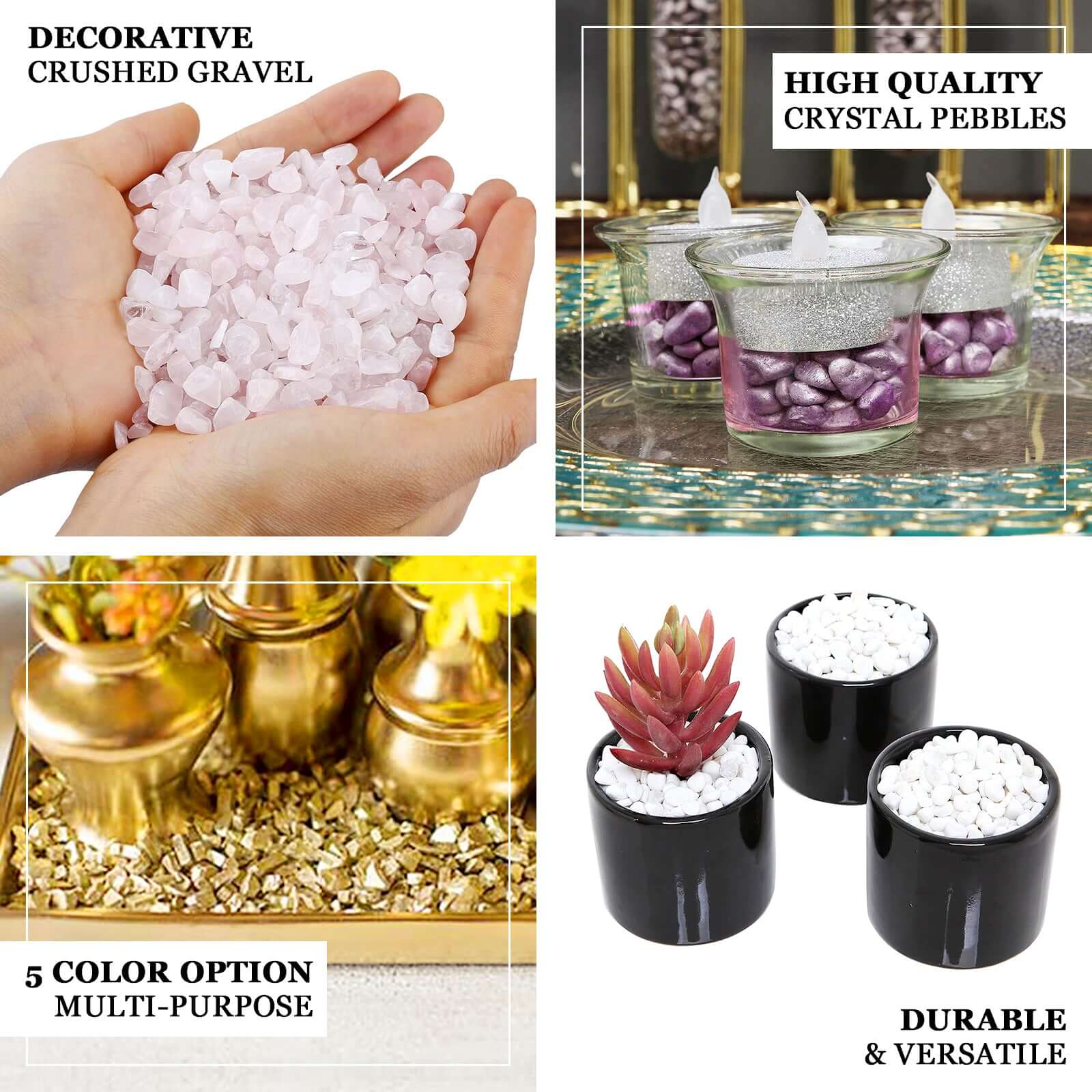 Decorative Stones Polished Metallic Gold 2Lb - Perfect Vase Fillers, Landscaping Rocks, and Aquarium Gravels - Image 4
