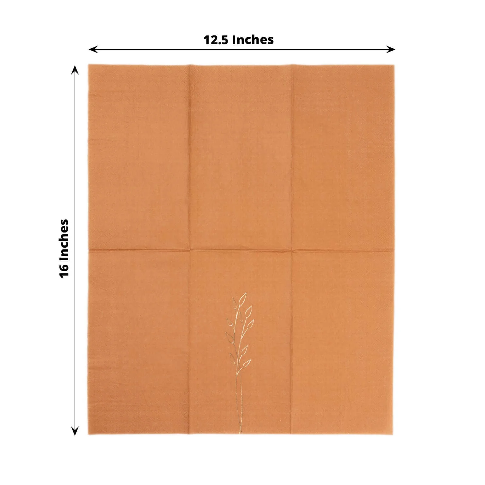 50-Pack Paper Dinner Napkins 2-Ply Terracotta (Rust) with Gold Embossed Leaf - Soft Wedding Party Napkins 18 GSM - Image 3