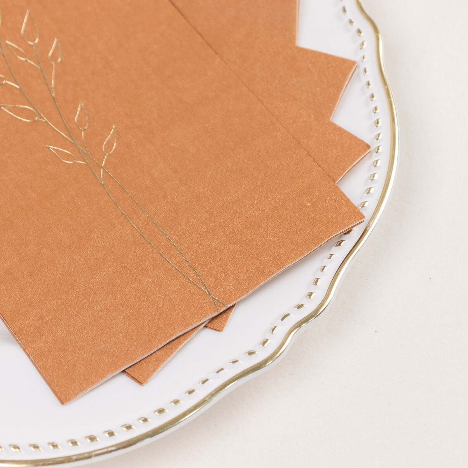 50-Pack Paper Dinner Napkins 2-Ply Terracotta (Rust) with Gold Embossed Leaf - Soft Wedding Party Napkins 18 GSM - Image 9