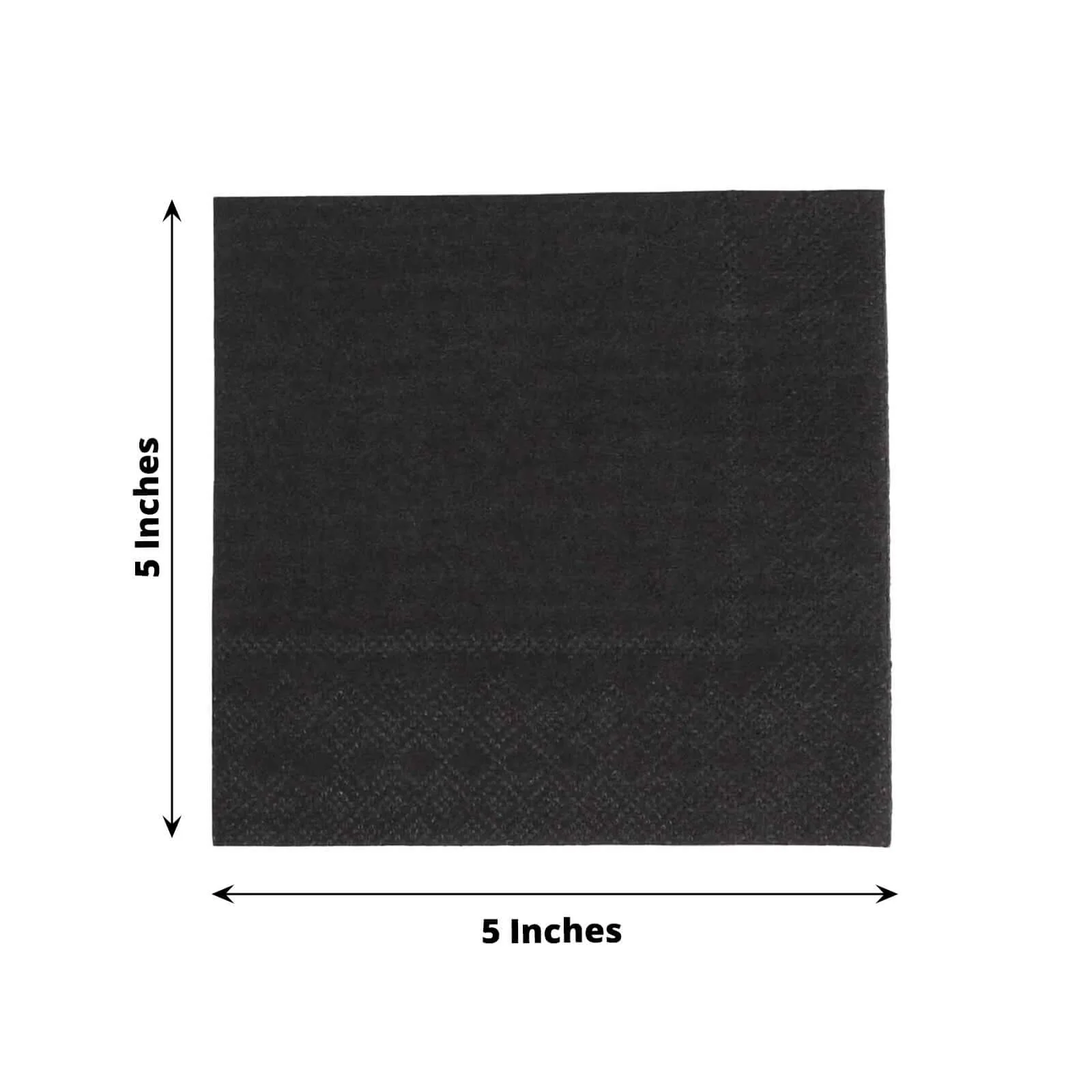 50-Pack Paper Beverage Napkins 2 Ply Black 5"x5" - Soft Disposable Cocktail Napkins 18GSM - Image 3