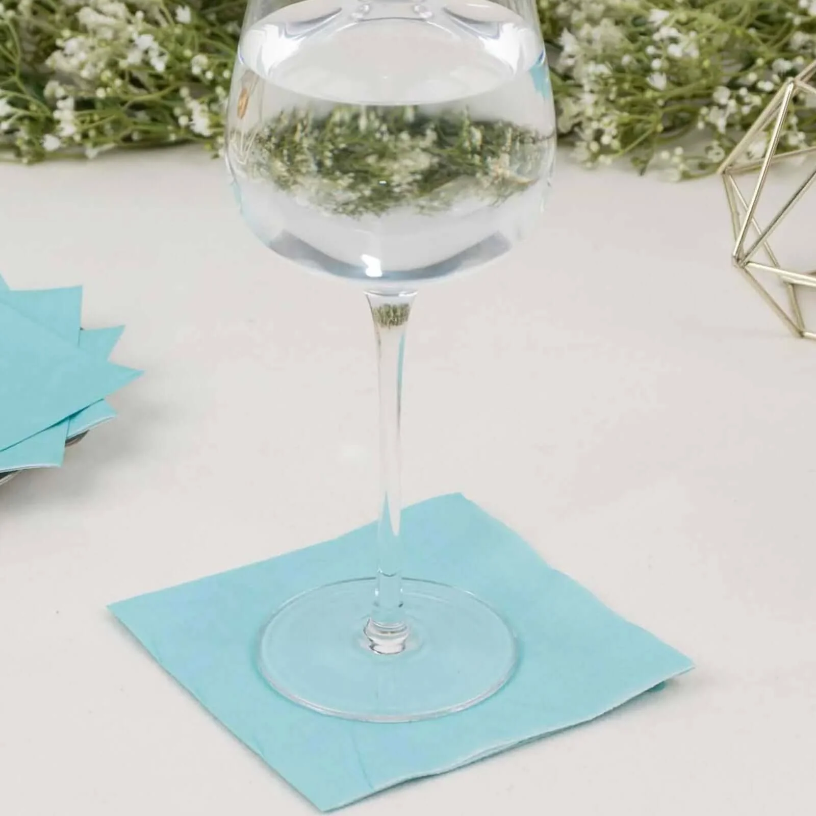 50-Pack Paper Beverage Napkins 2 Ply Blue 5"x5" - Soft Disposable Cocktail Napkins 18GSM - Image 6