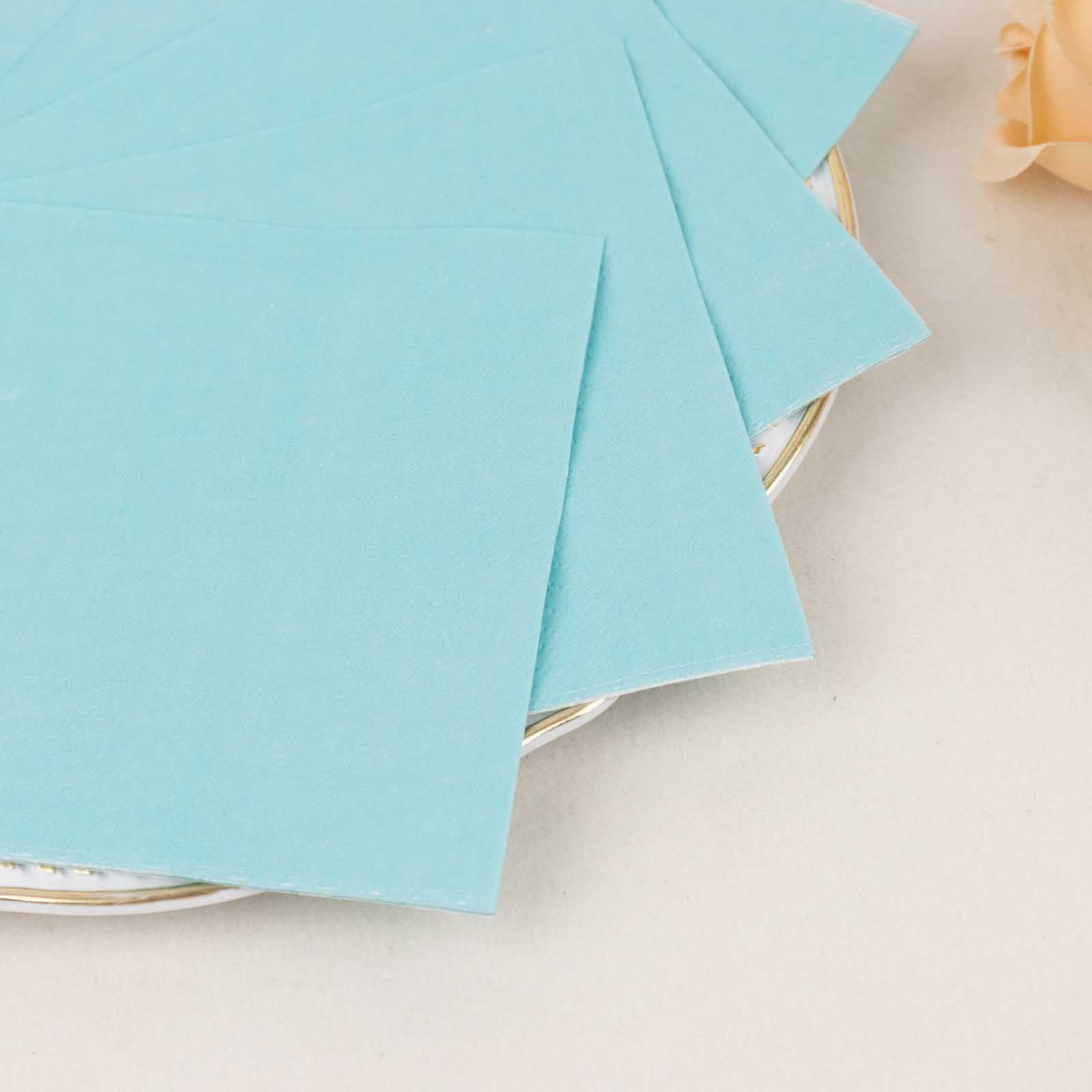 50-Pack Paper Beverage Napkins 2 Ply Blue 5"x5" - Soft Disposable Cocktail Napkins 18GSM - Image 8