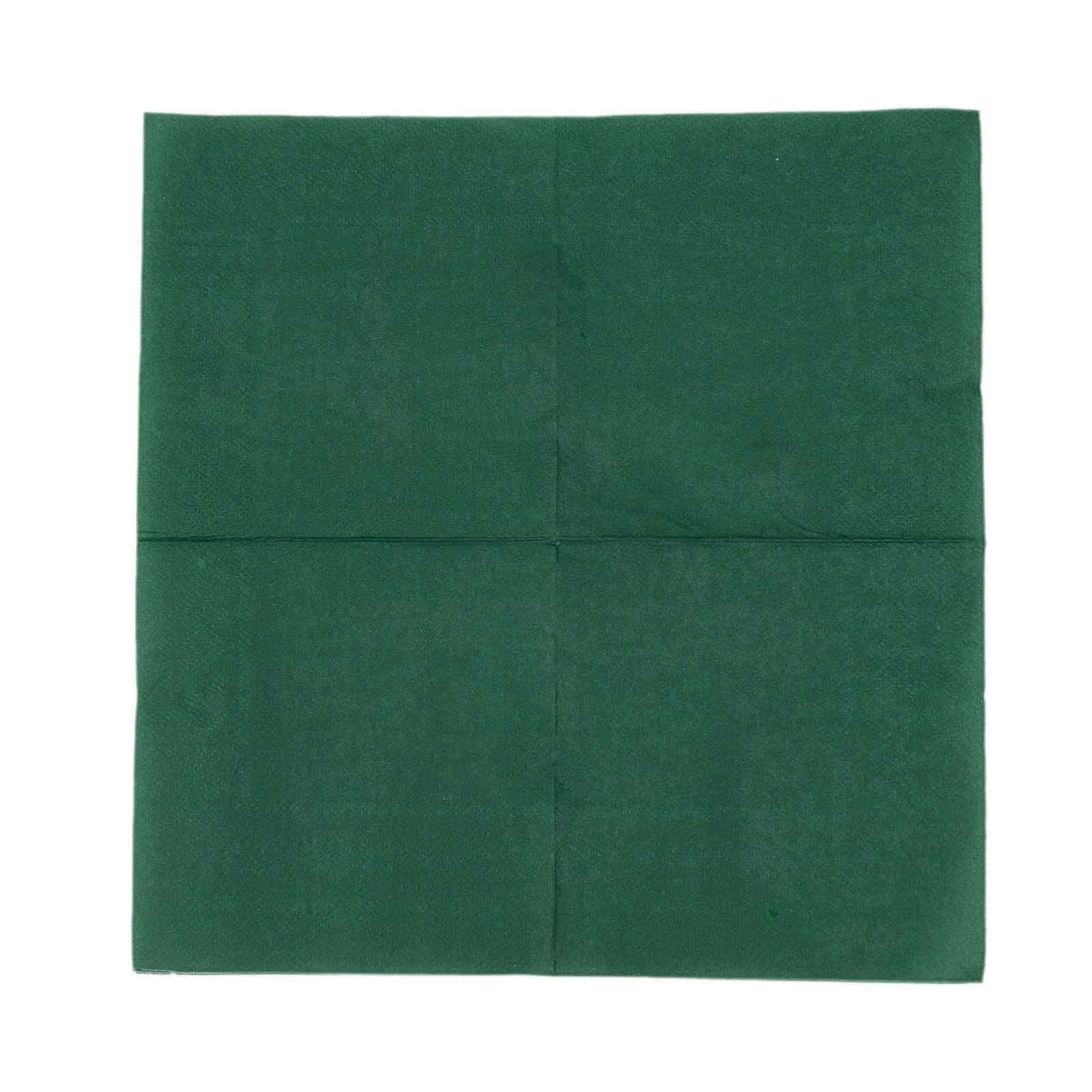 50-Pack Paper Beverage Napkins 2 Ply Hunter Emerald Green 5"x5" - Soft Disposable Cocktail Napkins 18GSM - Image 8