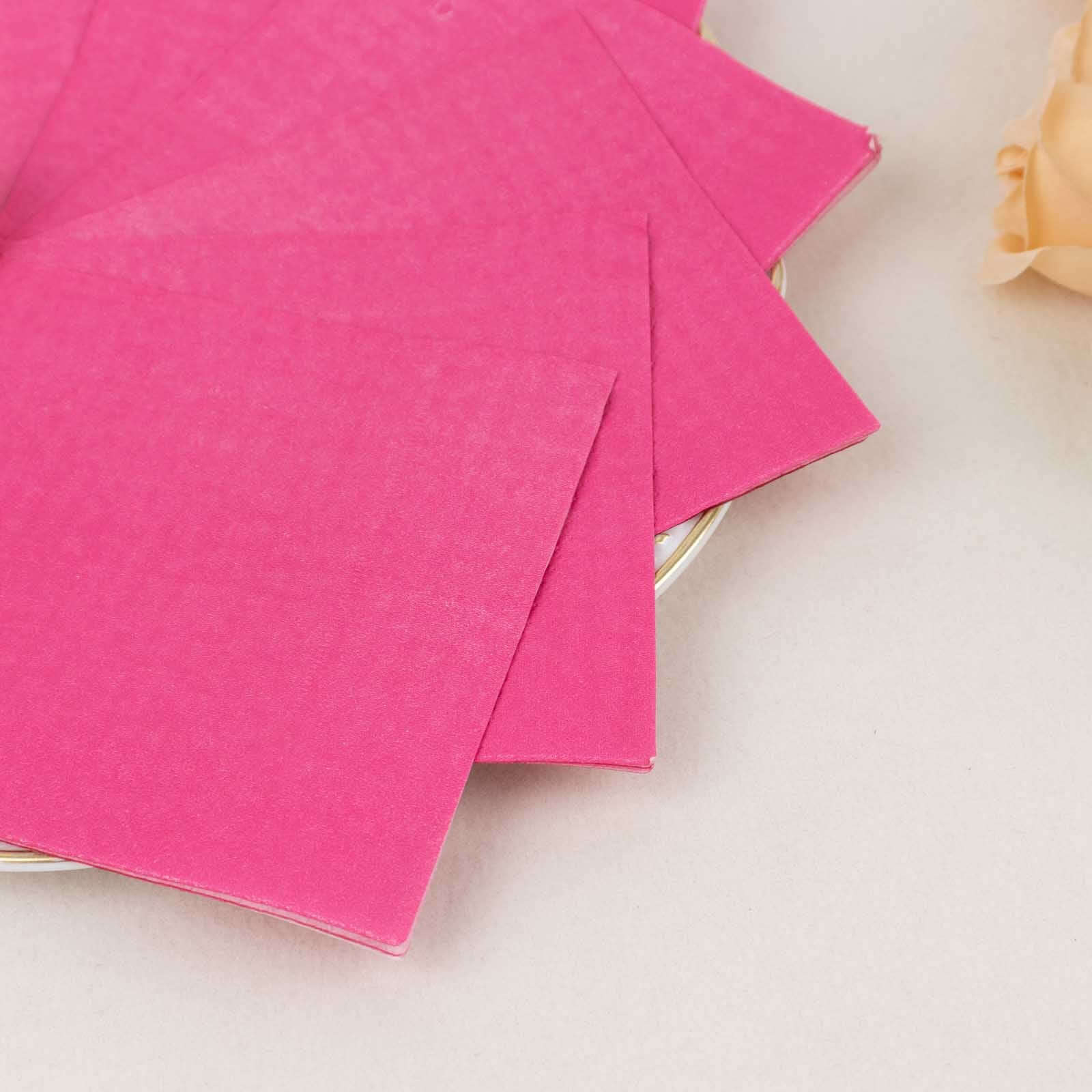 50-Pack Paper Beverage Napkins 2 Ply Fuchsia 5"x5" - Soft Disposable Cocktail Napkins 18GSM - Image 8