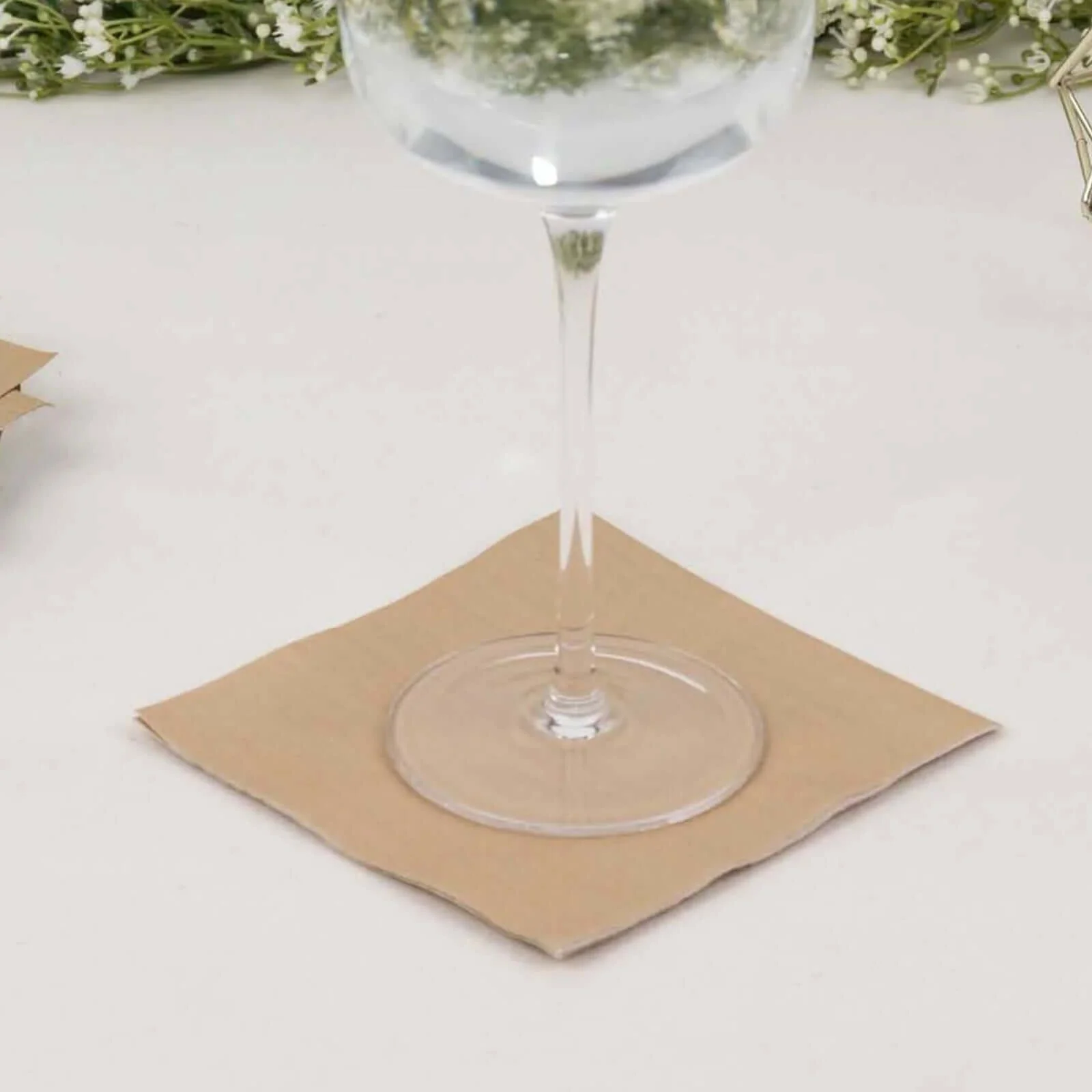 50-Pack Paper Beverage Napkins 2 Ply Natural 5"x5" - Soft Disposable Cocktail Napkins 18GSM - Image 6