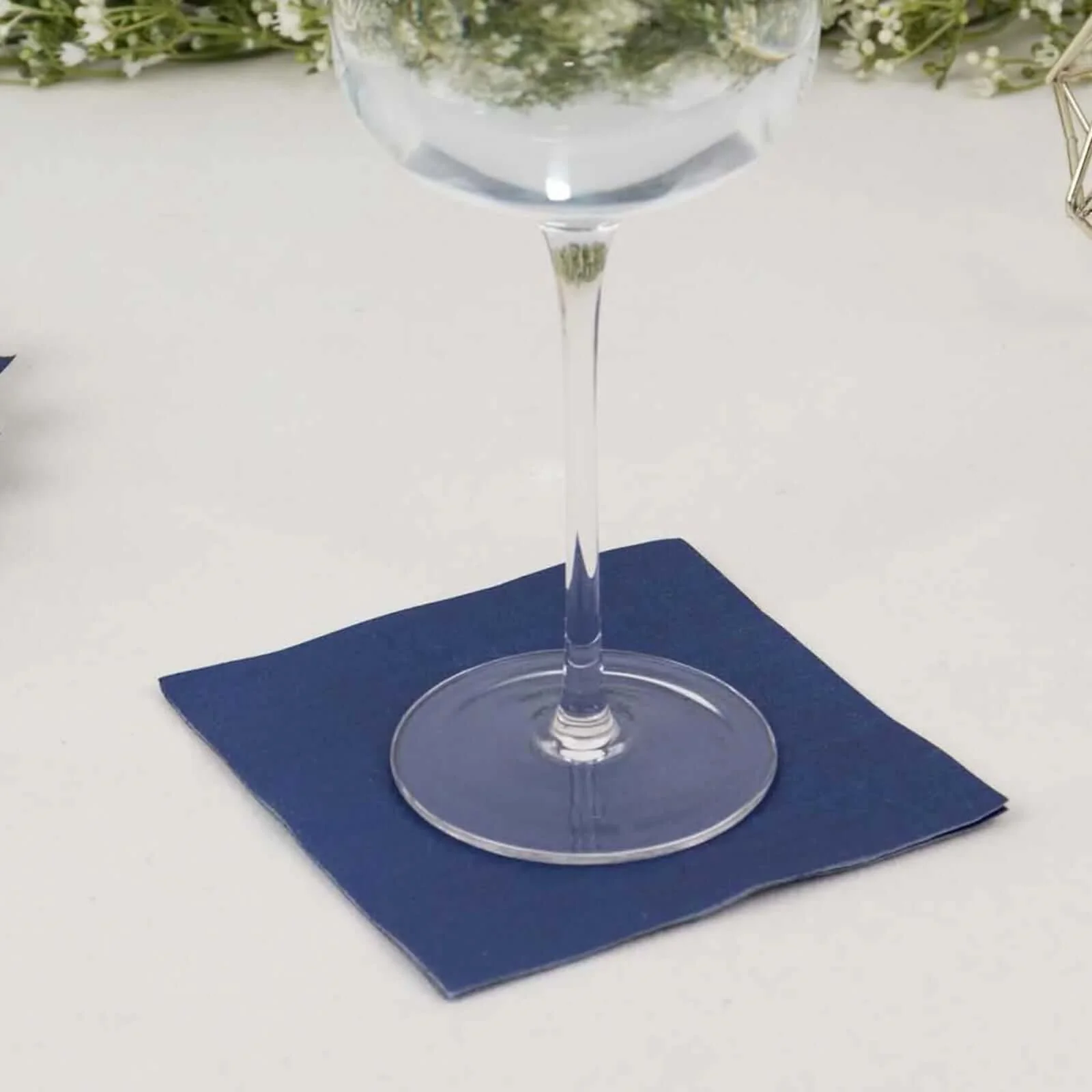 50-Pack Paper Beverage Napkins 2 Ply Navy Blue 5"x5" - Soft Disposable Cocktail Napkins 18GSM - Image 6