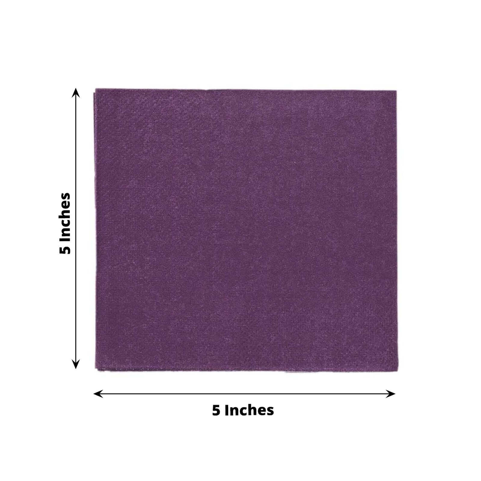 50-Pack Paper Beverage Napkins 2 Ply Purple 5"x5" - Soft Disposable Cocktail Napkins 18GSM - Image 3